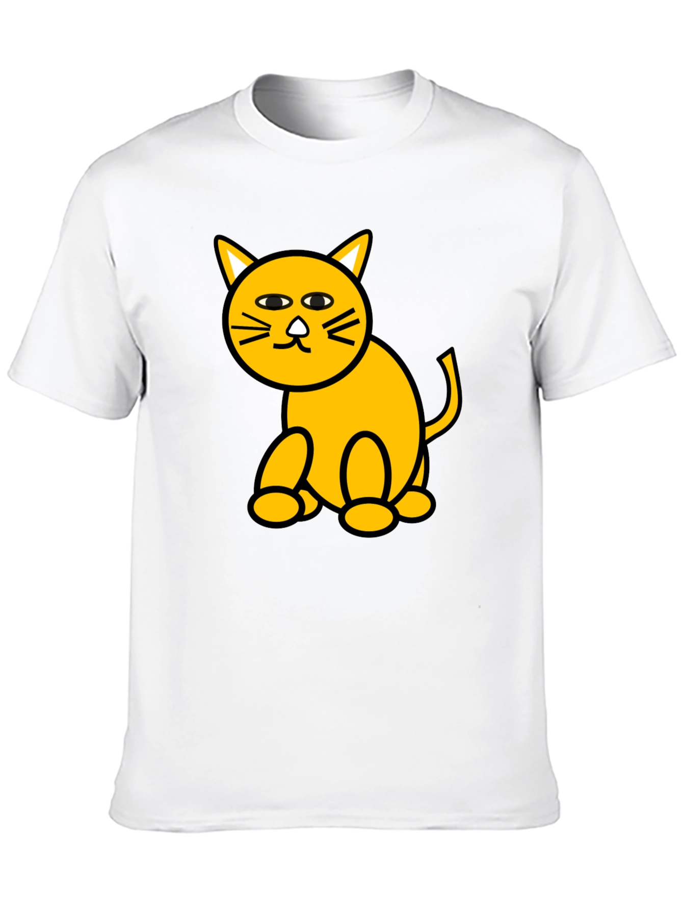 Funny Cat Graphic Tee - Black Cotton T-Shirt