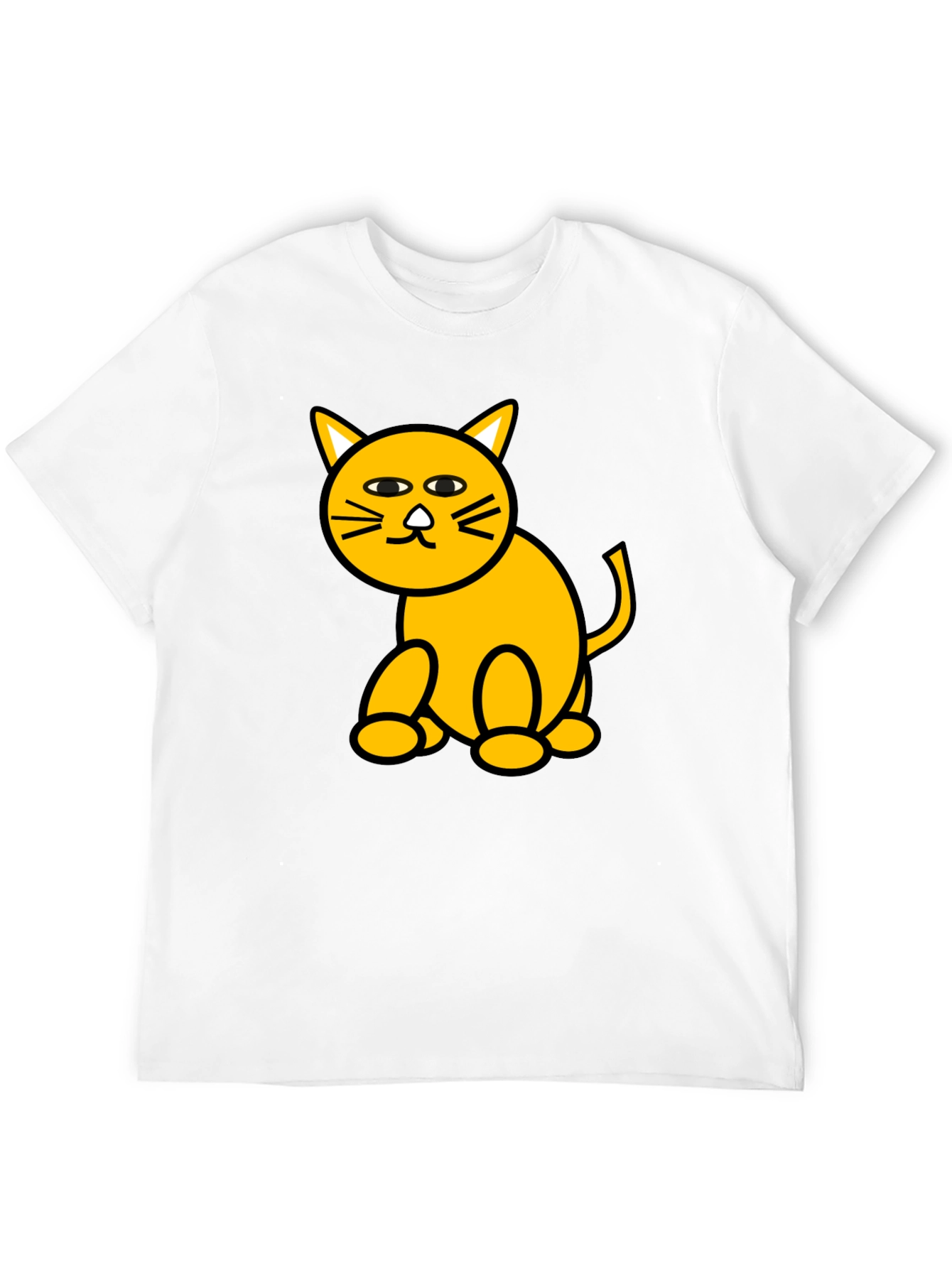 Funny Cat Graphic Tee - Black Cotton T-Shirt