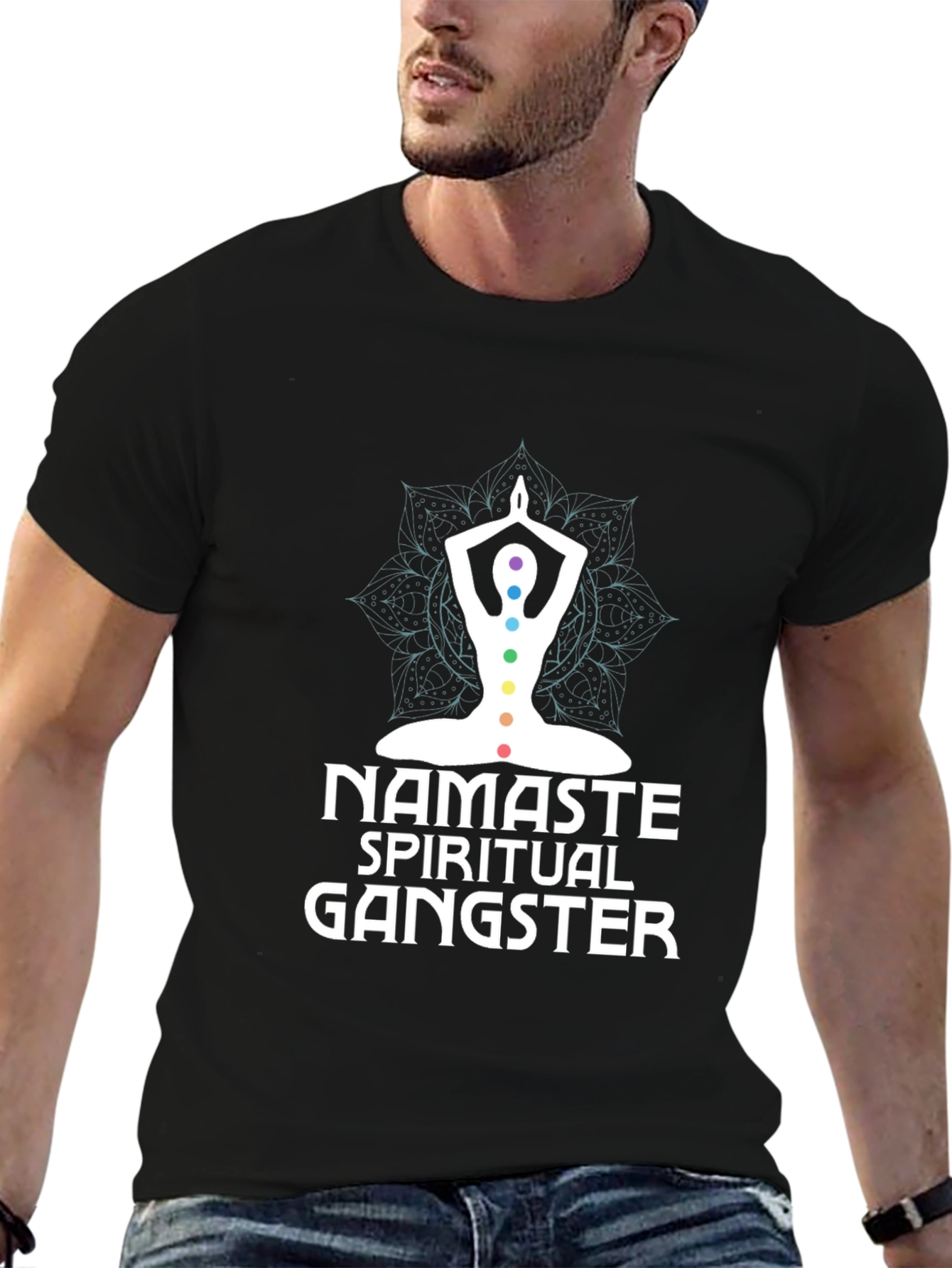 Namaste Spiritual Gangster Black Graphic Tee