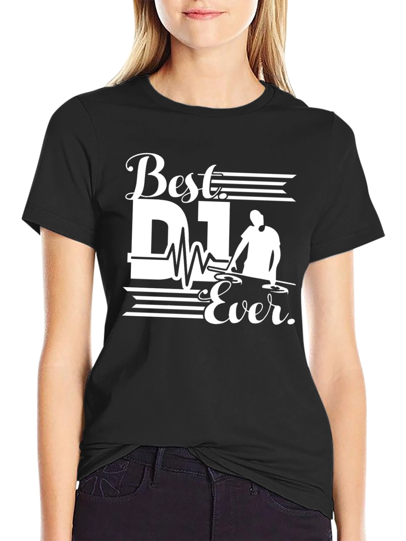 Best DJ Ever Graphic Tee - Black Cotton T-Shirt
