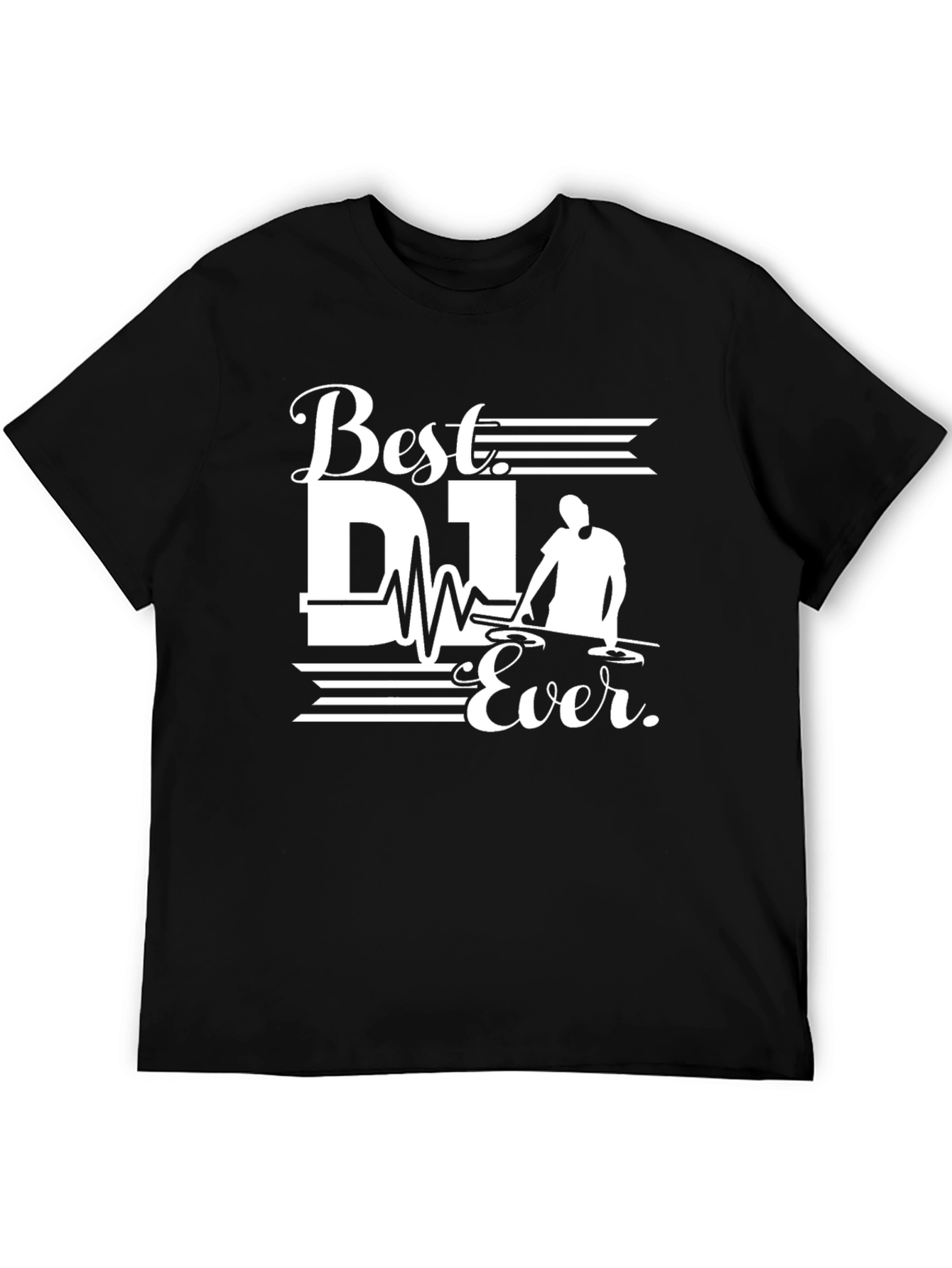 Best DJ Ever Graphic Tee - Black Cotton T-Shirt