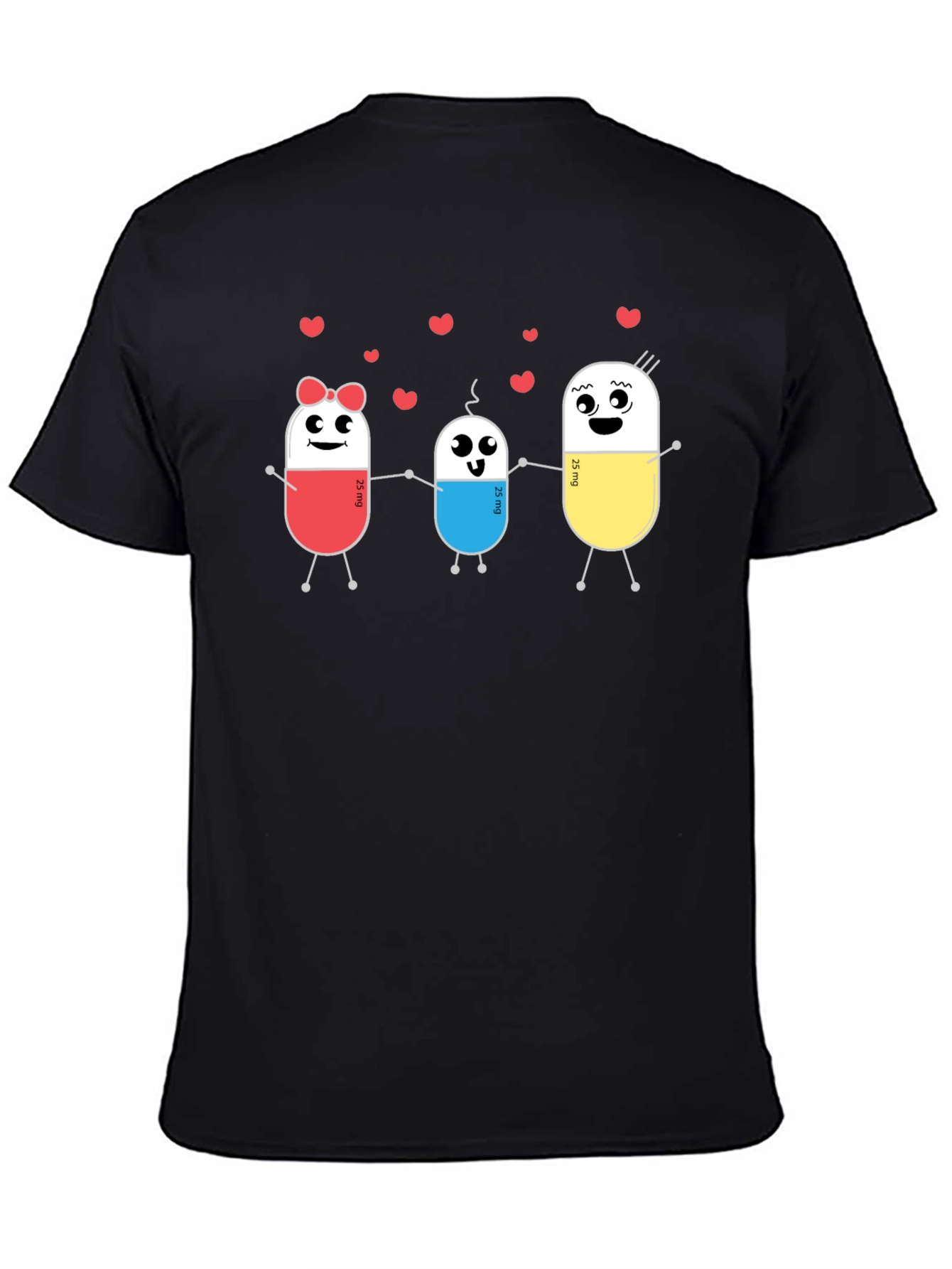 Cute Pill Family Black T-Shirt