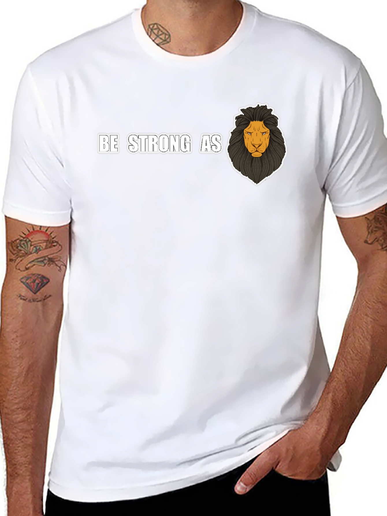 Be Strong As Lion T-Shirt - Black