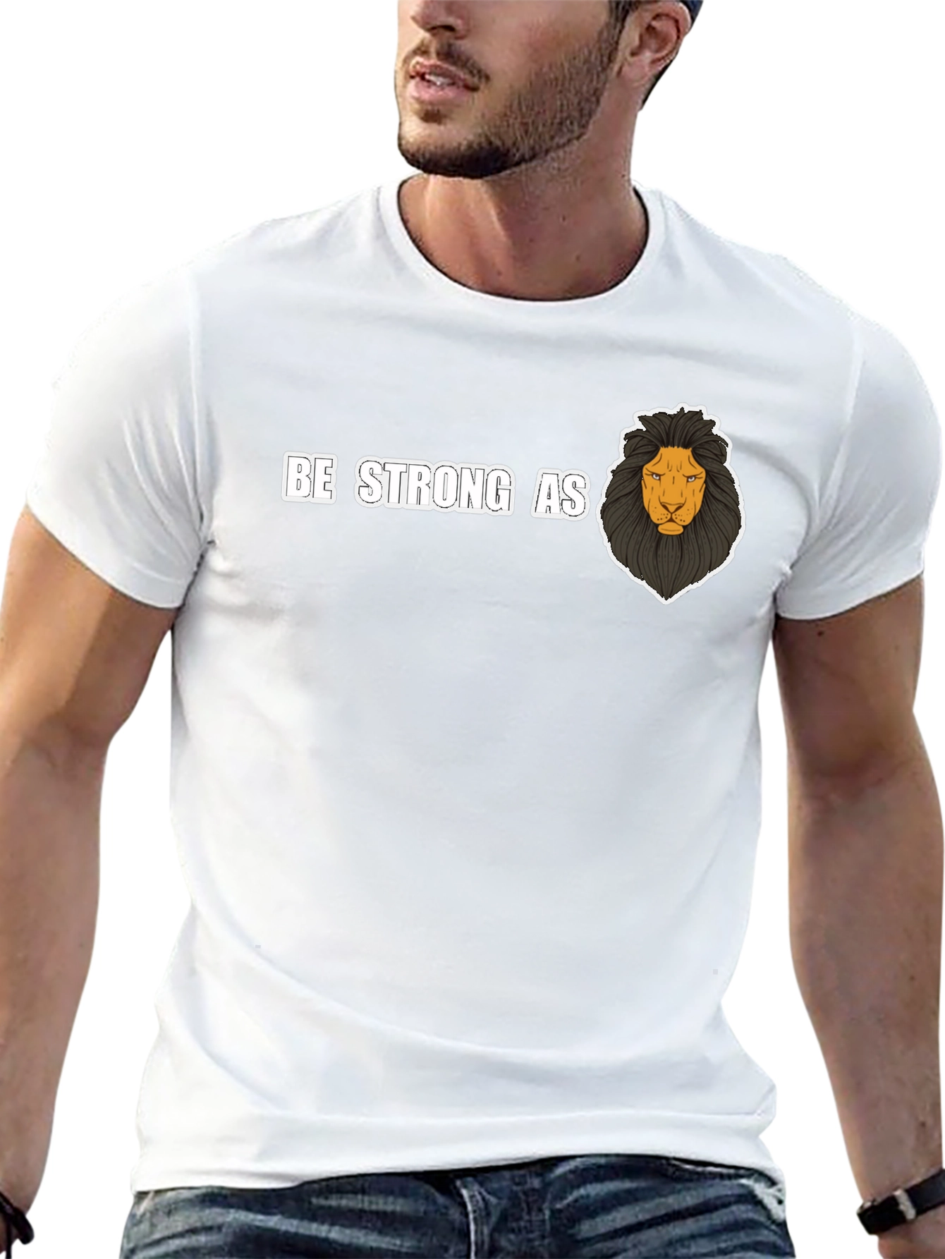Be Strong As Lion T-Shirt - Black