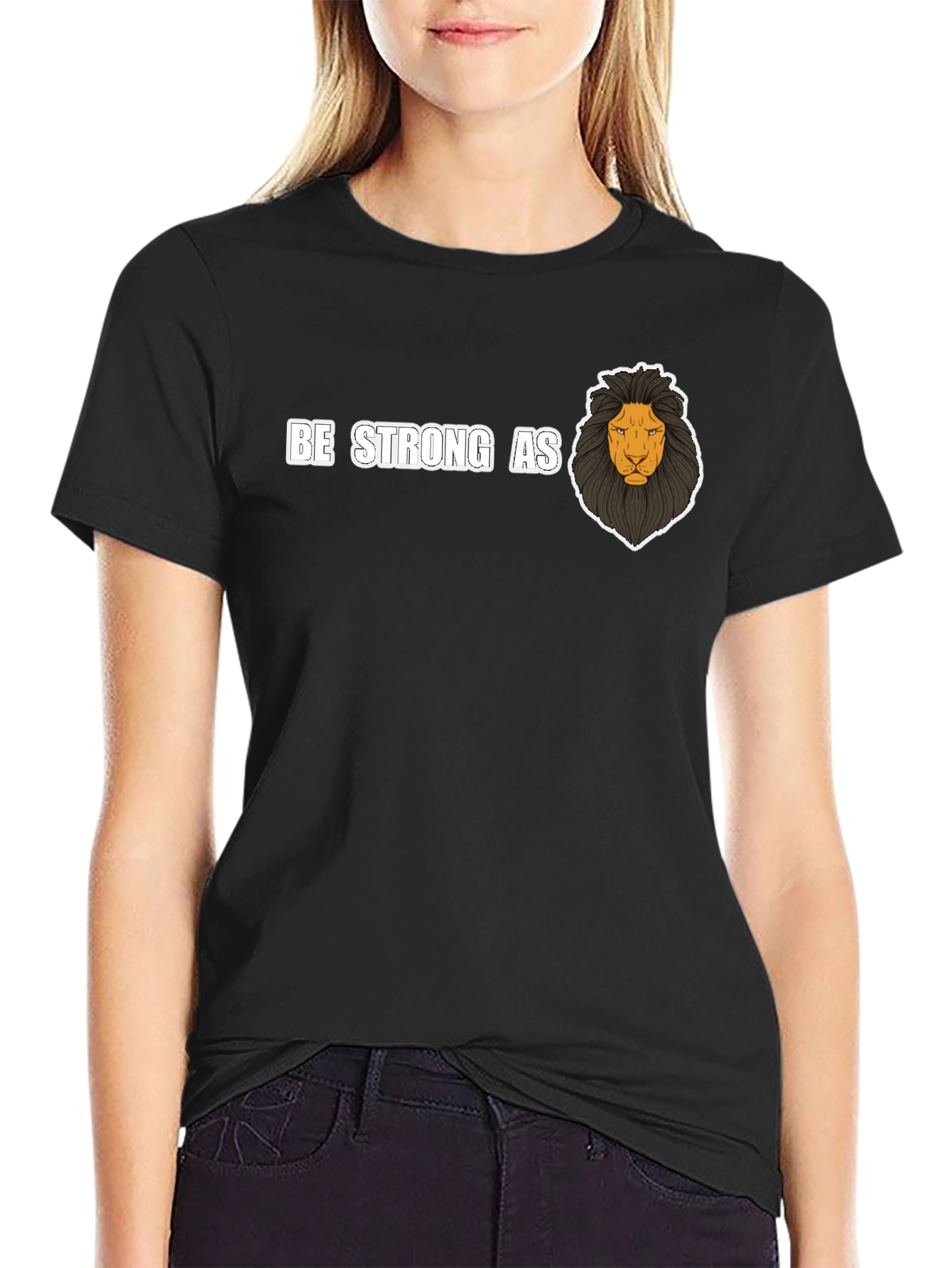 Be Strong As Lion T-Shirt - Black