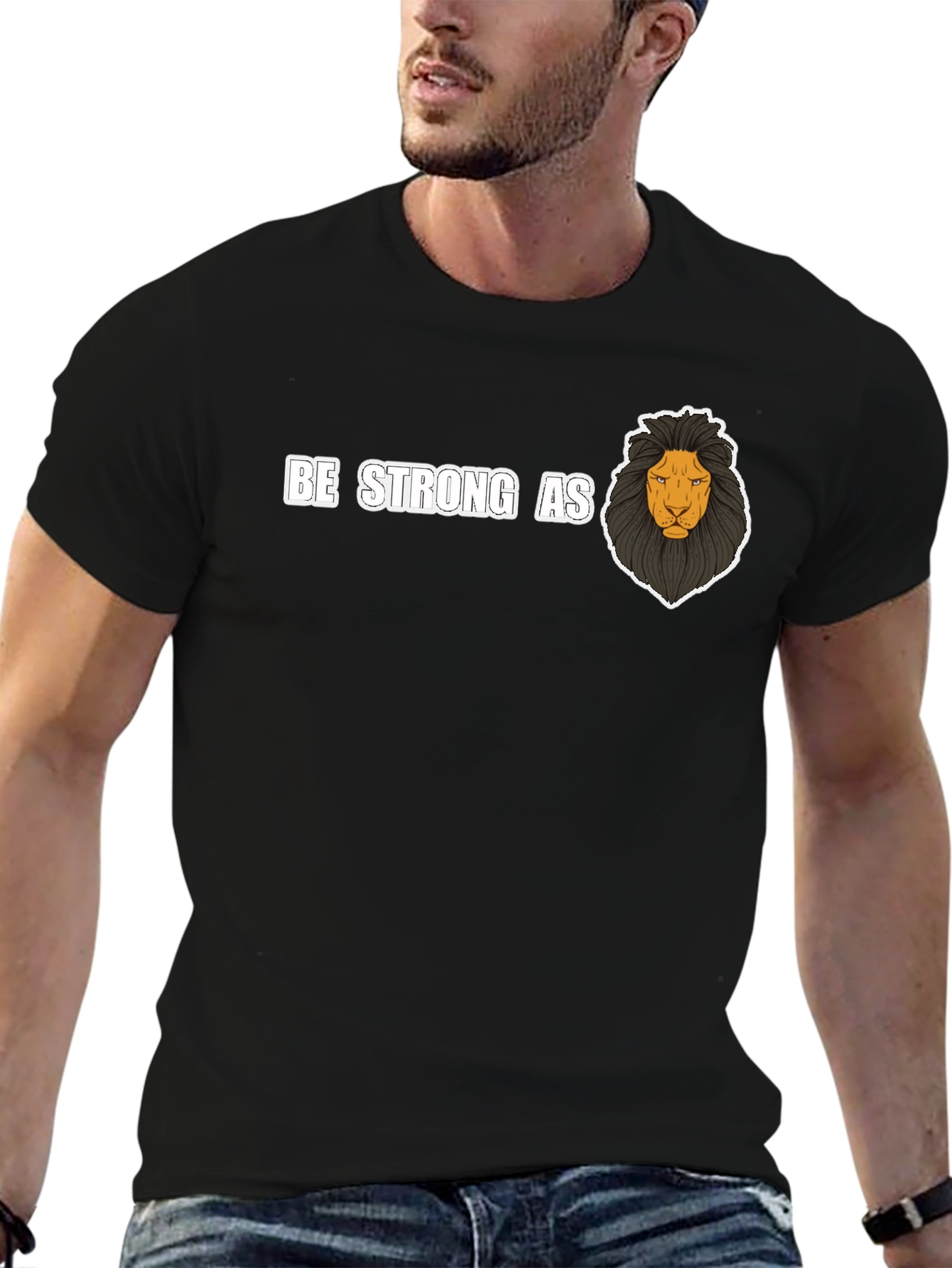Be Strong As Lion T-Shirt - Black