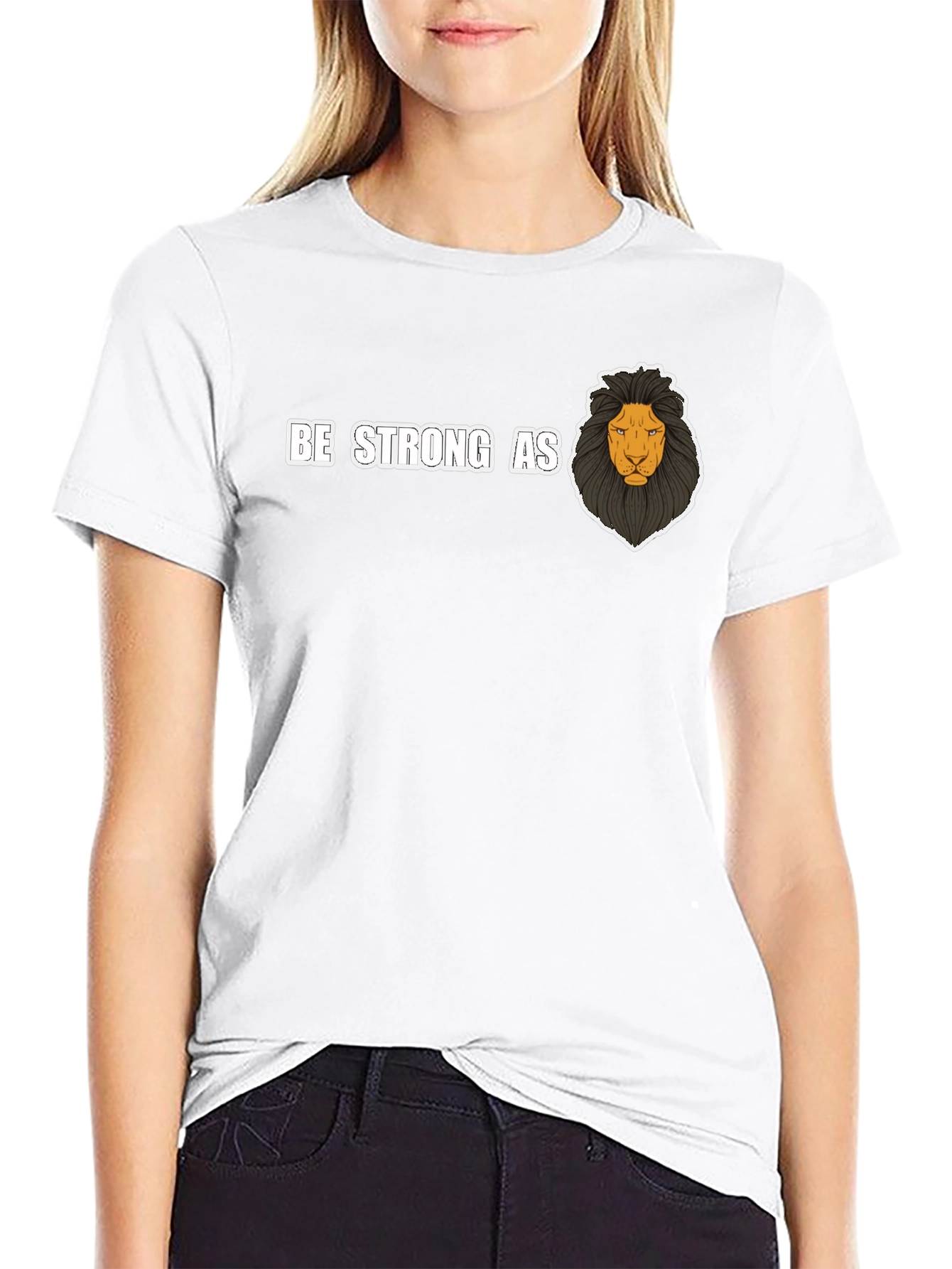 Be Strong As Lion T-Shirt - Black