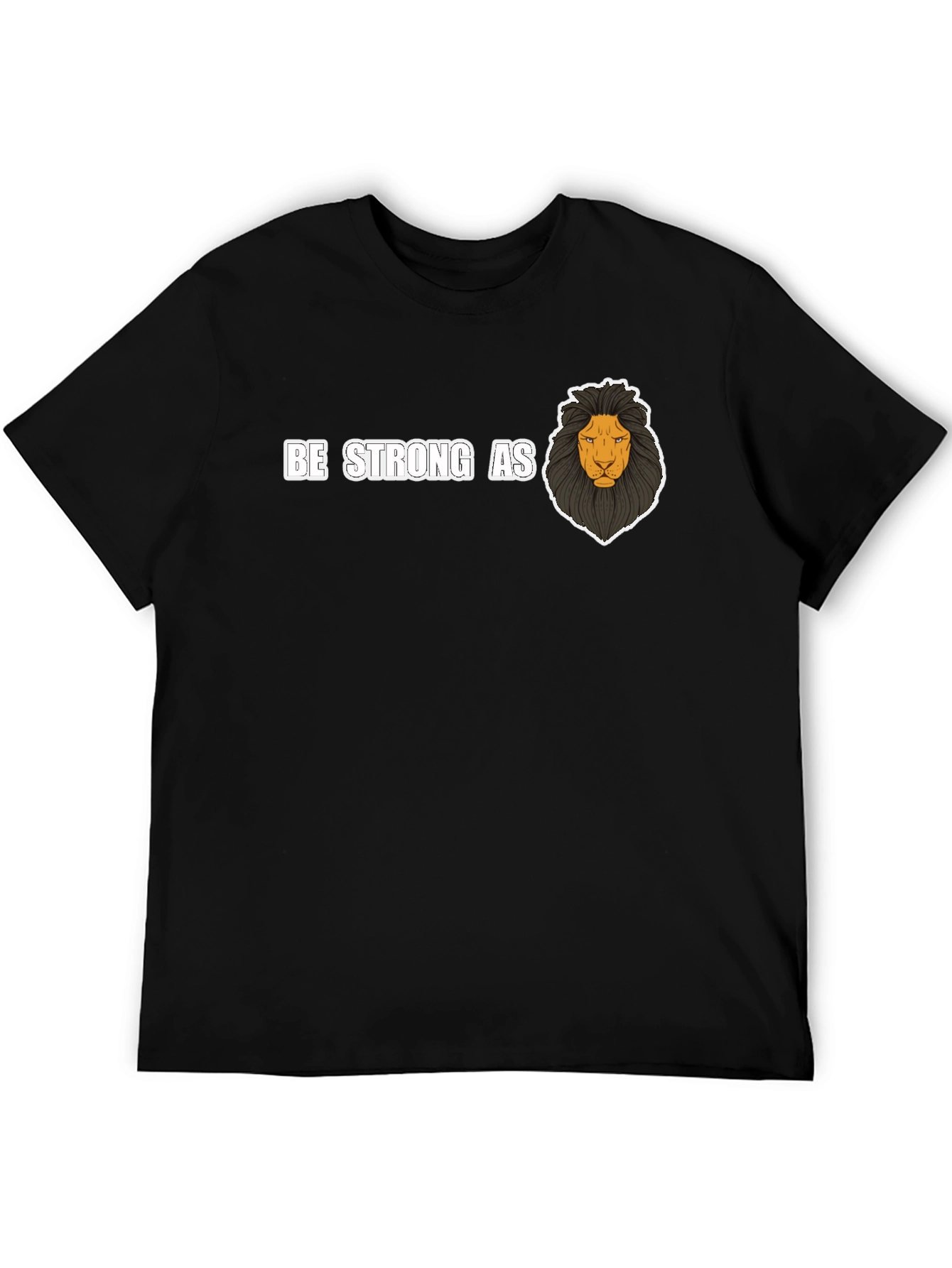 Be Strong As Lion T-Shirt - Black