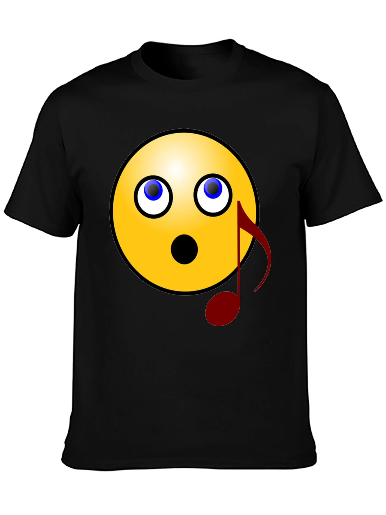 Surprised Emoji Musical Note Graphic Tee