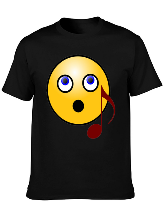 Surprised Emoji Musical Note Graphic Tee