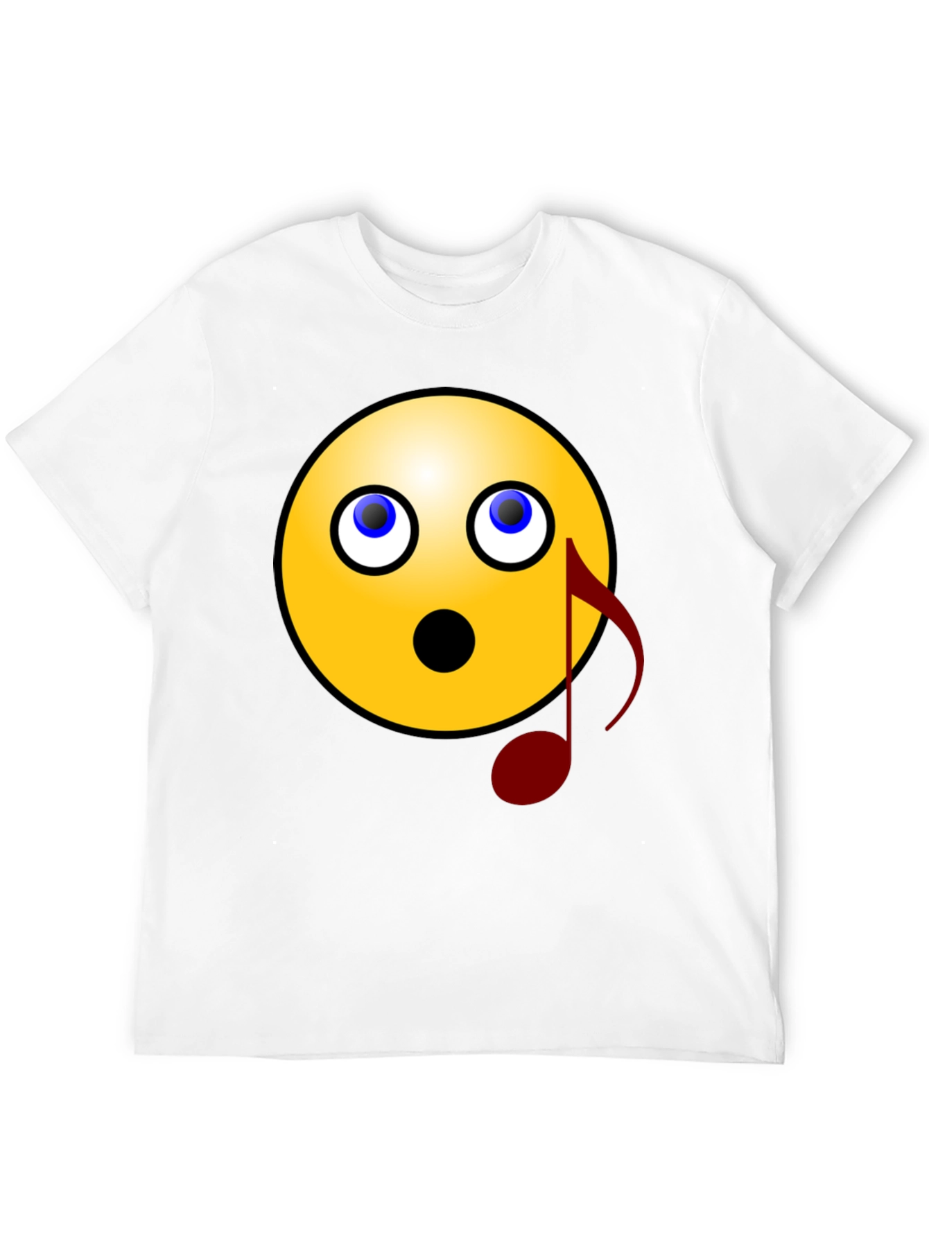 Surprised Emoji Musical Note Graphic Tee