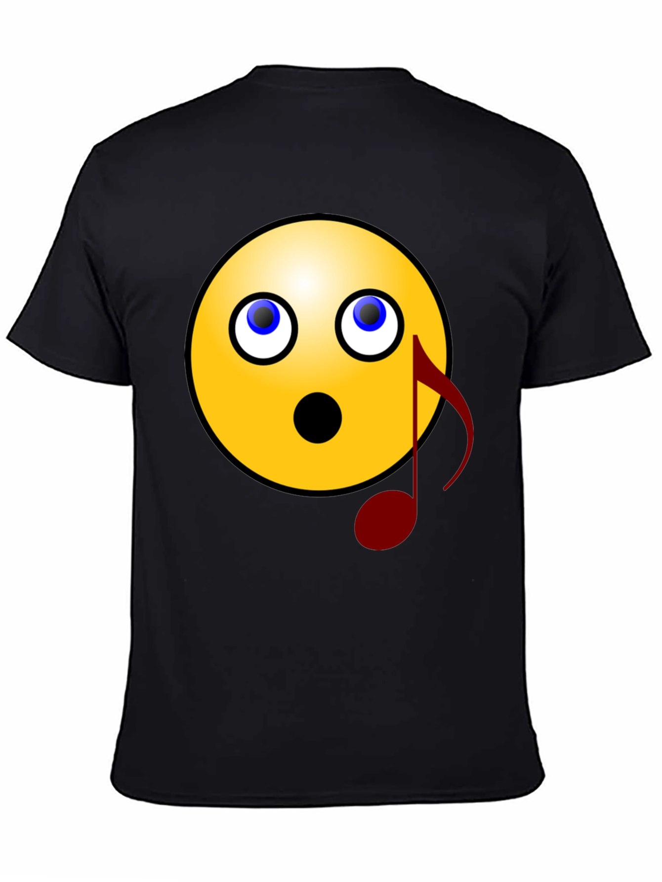 Surprised Emoji Musical Note Graphic Tee