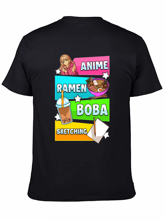 Anime Ramen Boba Sketching Graphic Tee