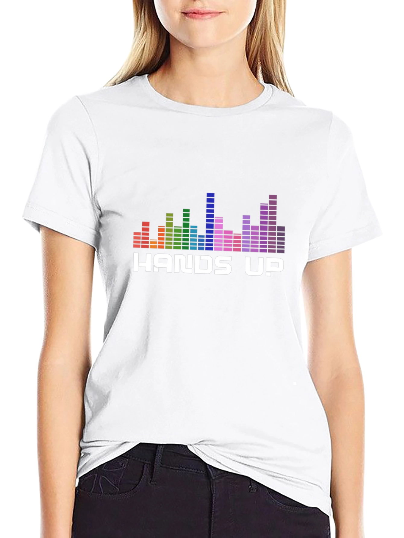 Hands Up Graphic T-Shirt - Music Equalizer Design