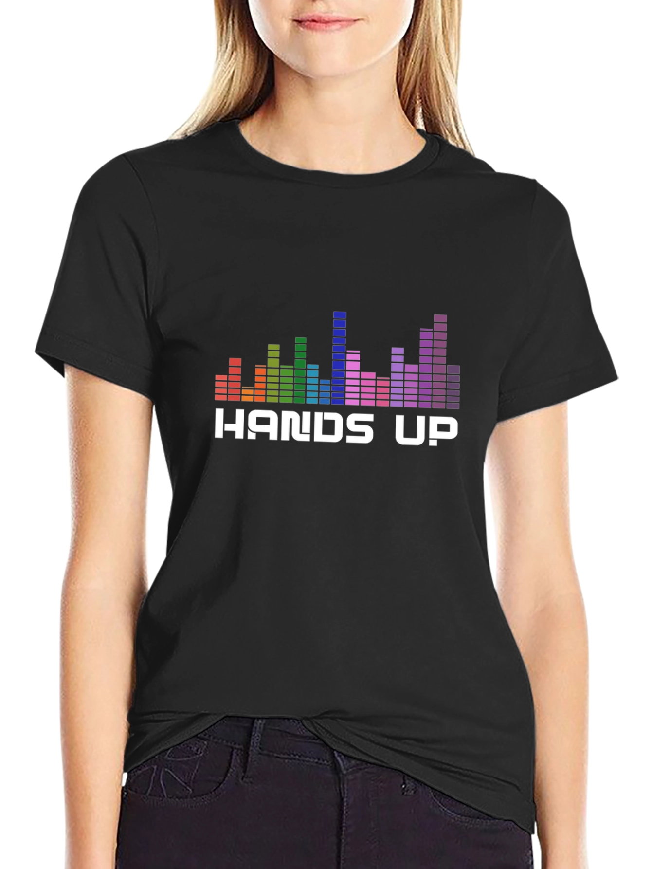 Hands Up Graphic T-Shirt - Music Equalizer Design
