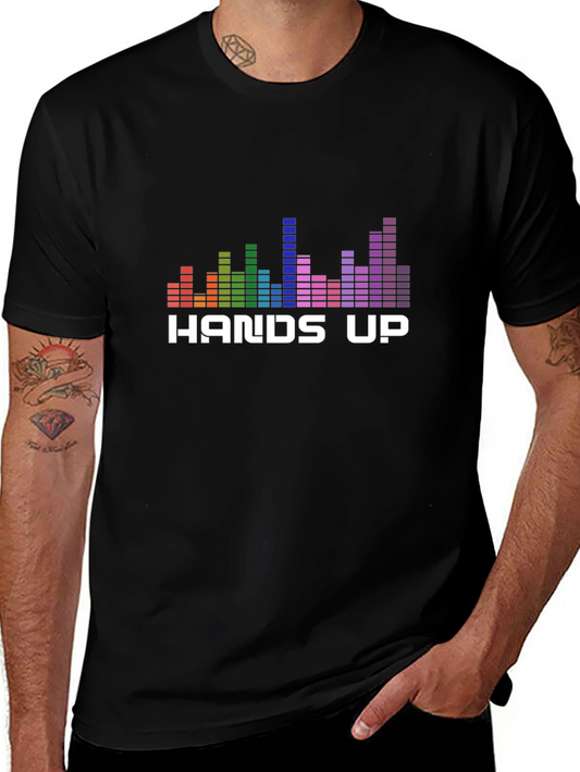 Hands Up Graphic T-Shirt - Music Equalizer Design