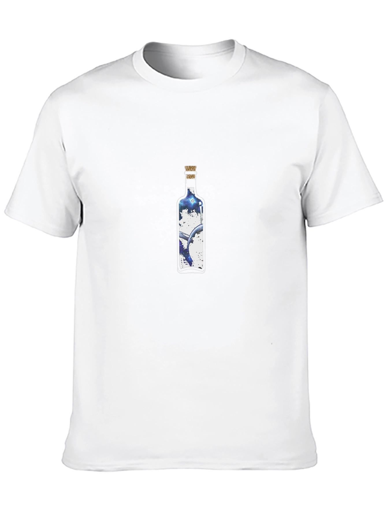 Mens Black T-shirt with Bottle Graphic