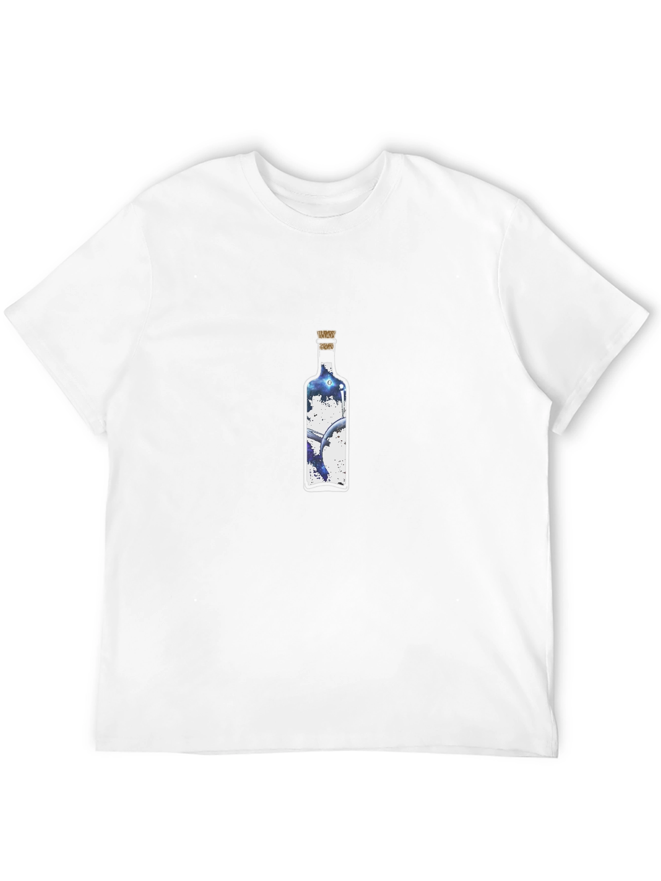 Mens Black T-shirt with Bottle Graphic