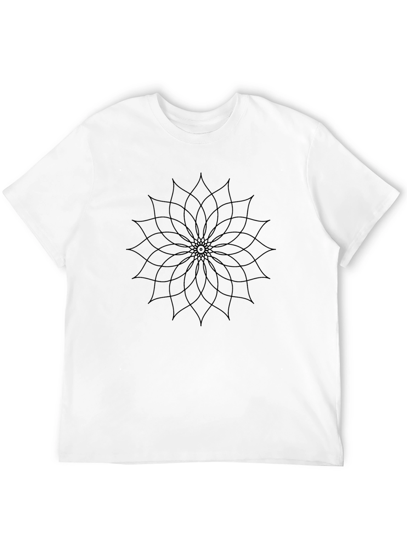 Geometric Mandala Graphic Black T-Shirt