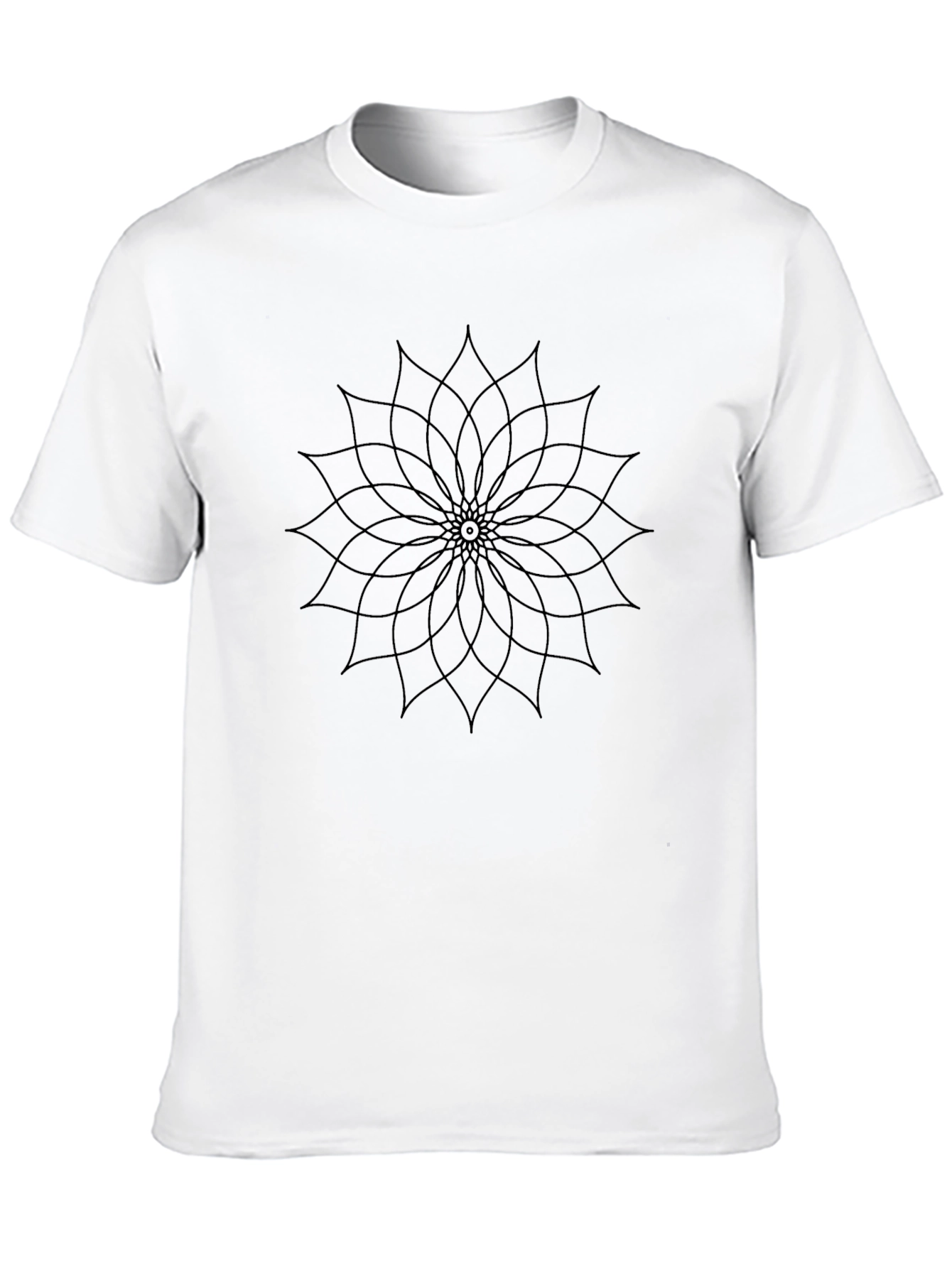 Geometric Mandala Graphic Black T-Shirt