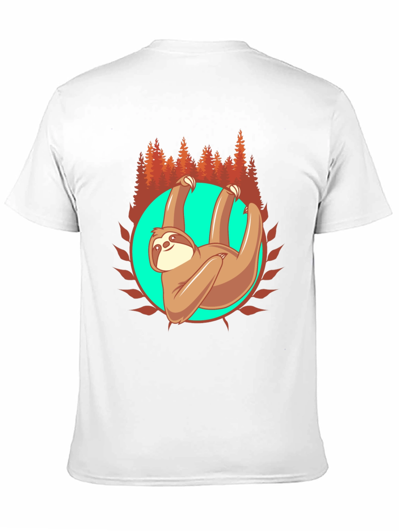Sloth in Nature Graphic T-Shirt - Black