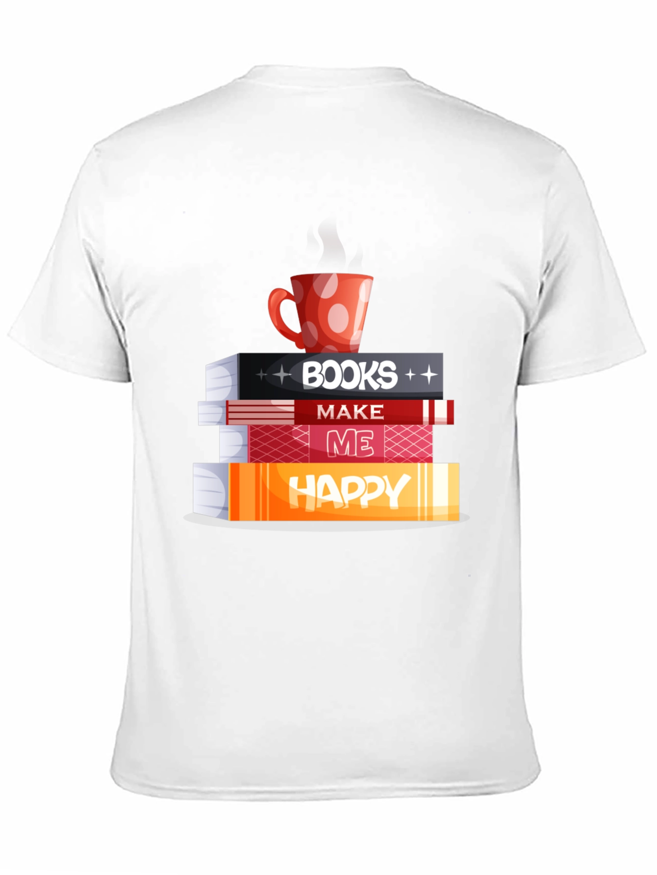 Book Lover Tee: Books Coffee and Happiness!