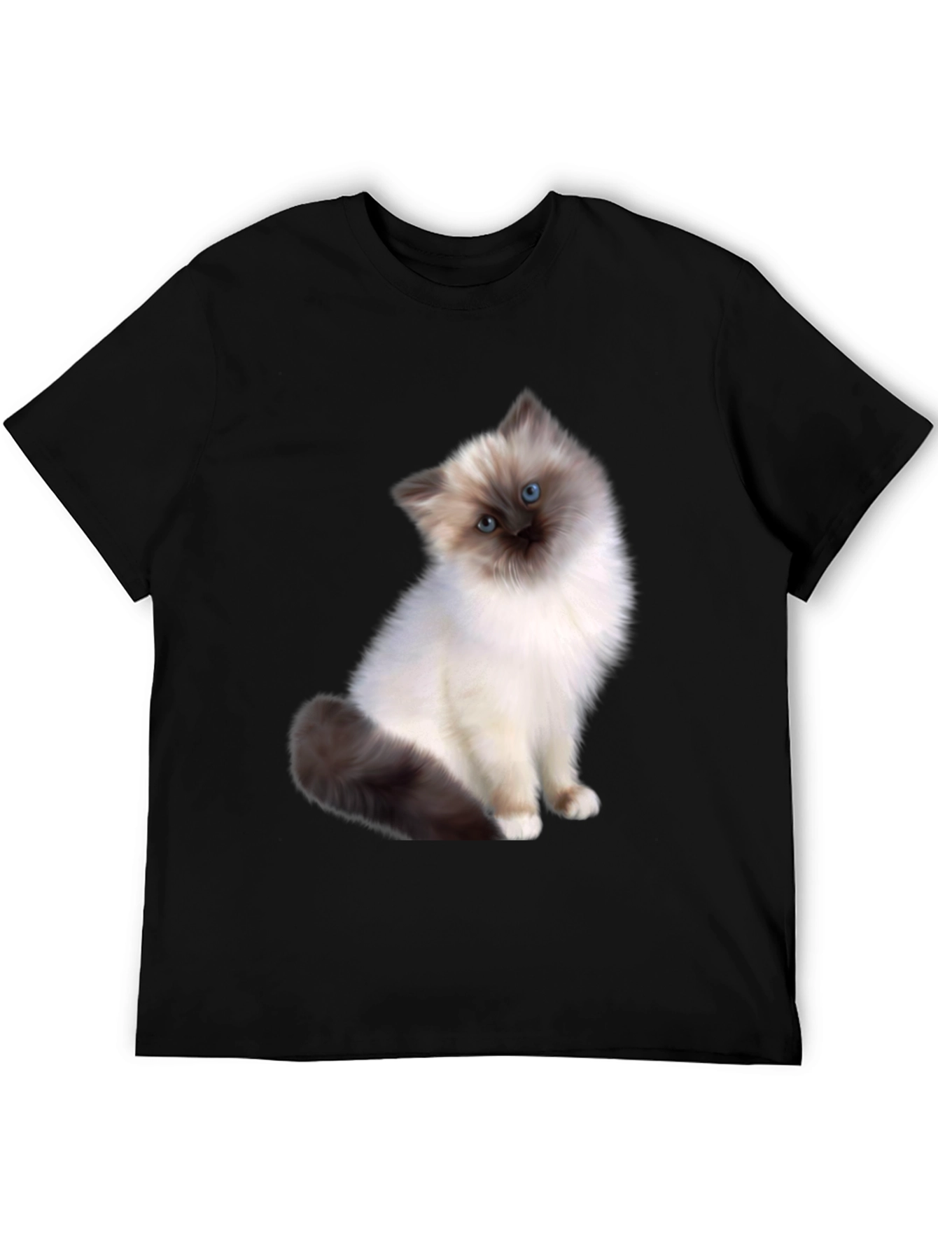 Cute Cat Graphic Tee - Unisex Black T-Shirt