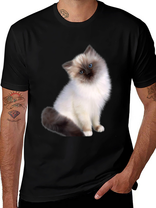 Cute Cat Graphic Tee - Unisex Black T-Shirt