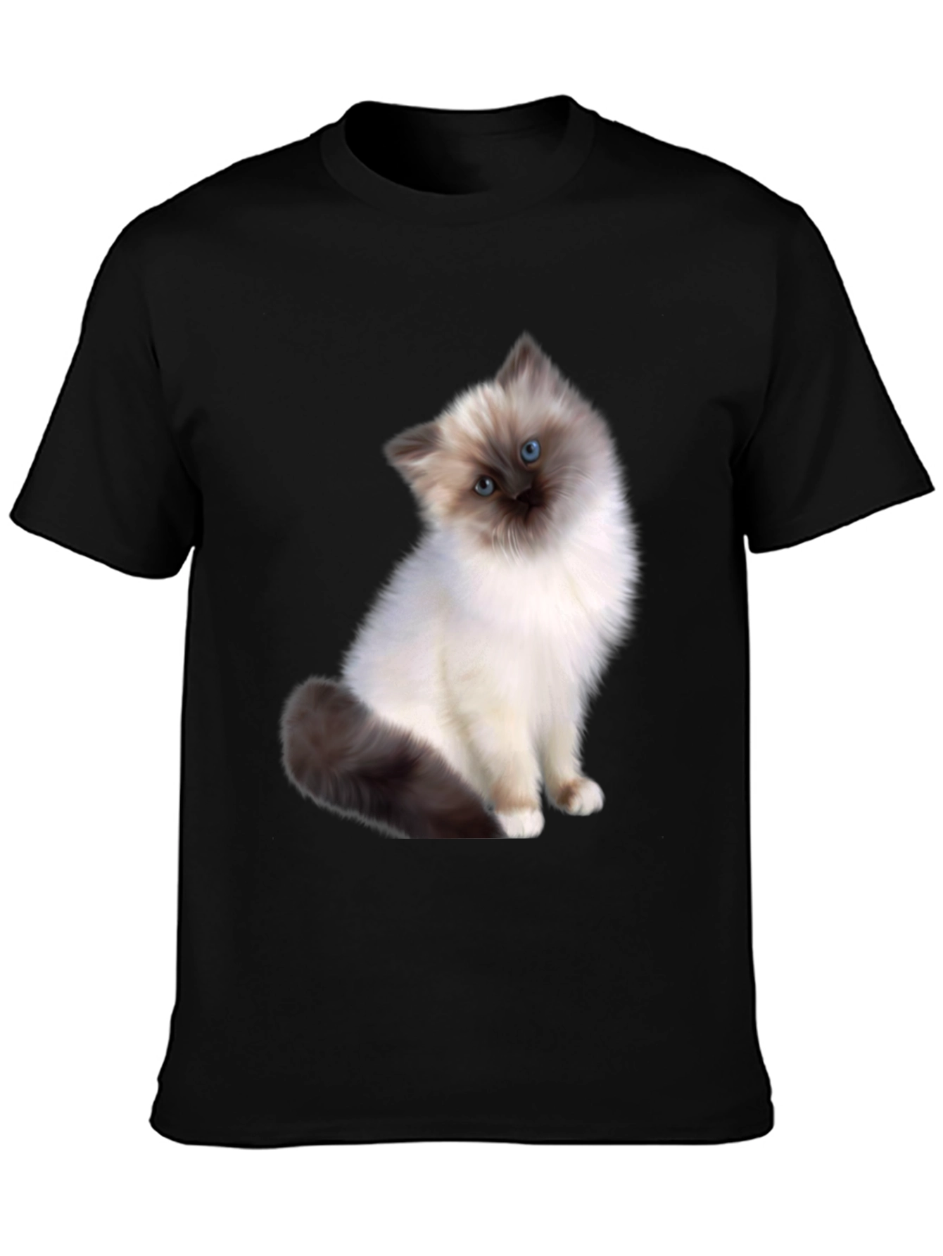 Cute Cat Graphic Tee - Unisex Black T-Shirt