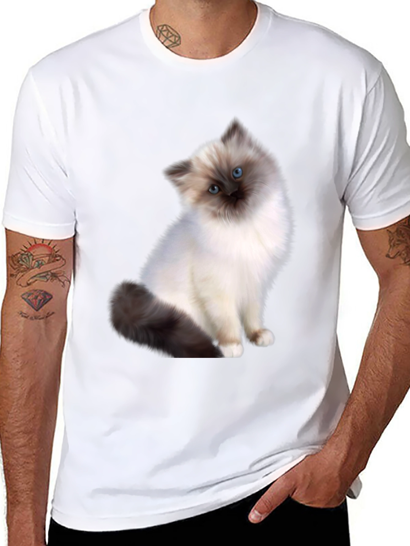 Cute Cat Graphic Tee - Unisex Black T-Shirt