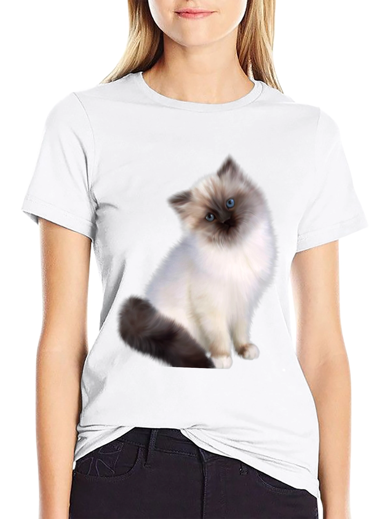 Cute Cat Graphic Tee - Unisex Black T-Shirt