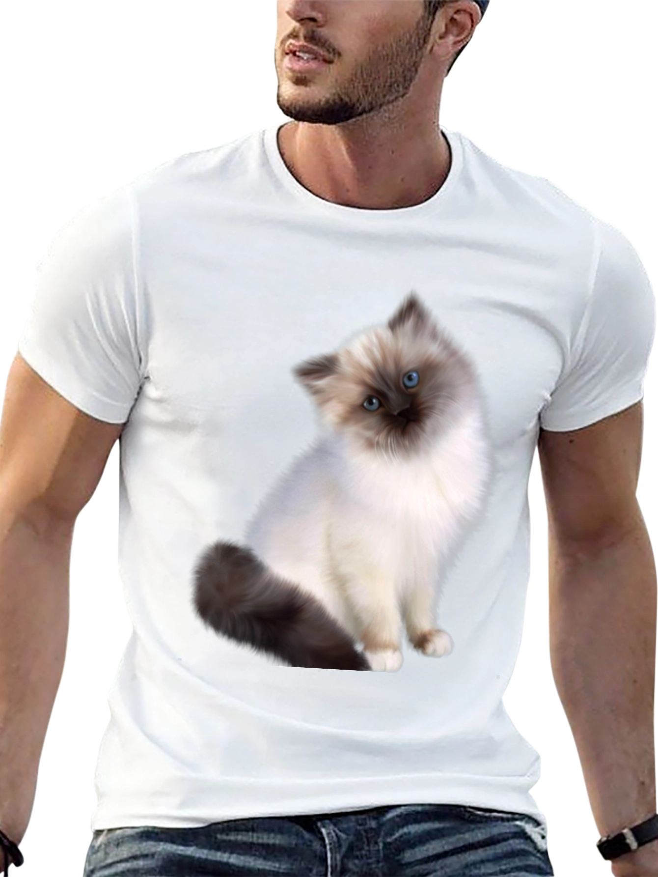 Cute Cat Graphic Tee - Unisex Black T-Shirt