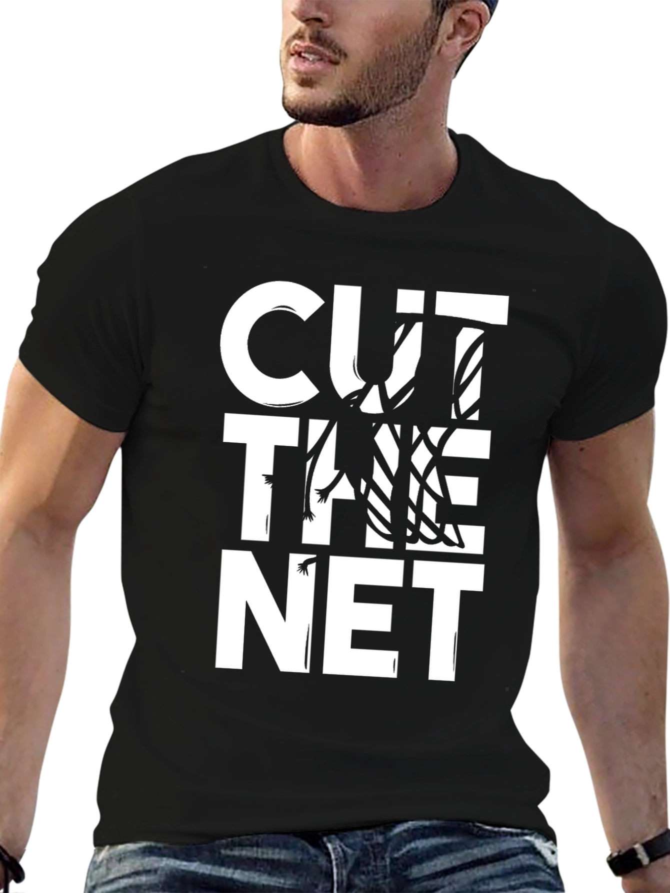 Cut The Net Graphic Tee