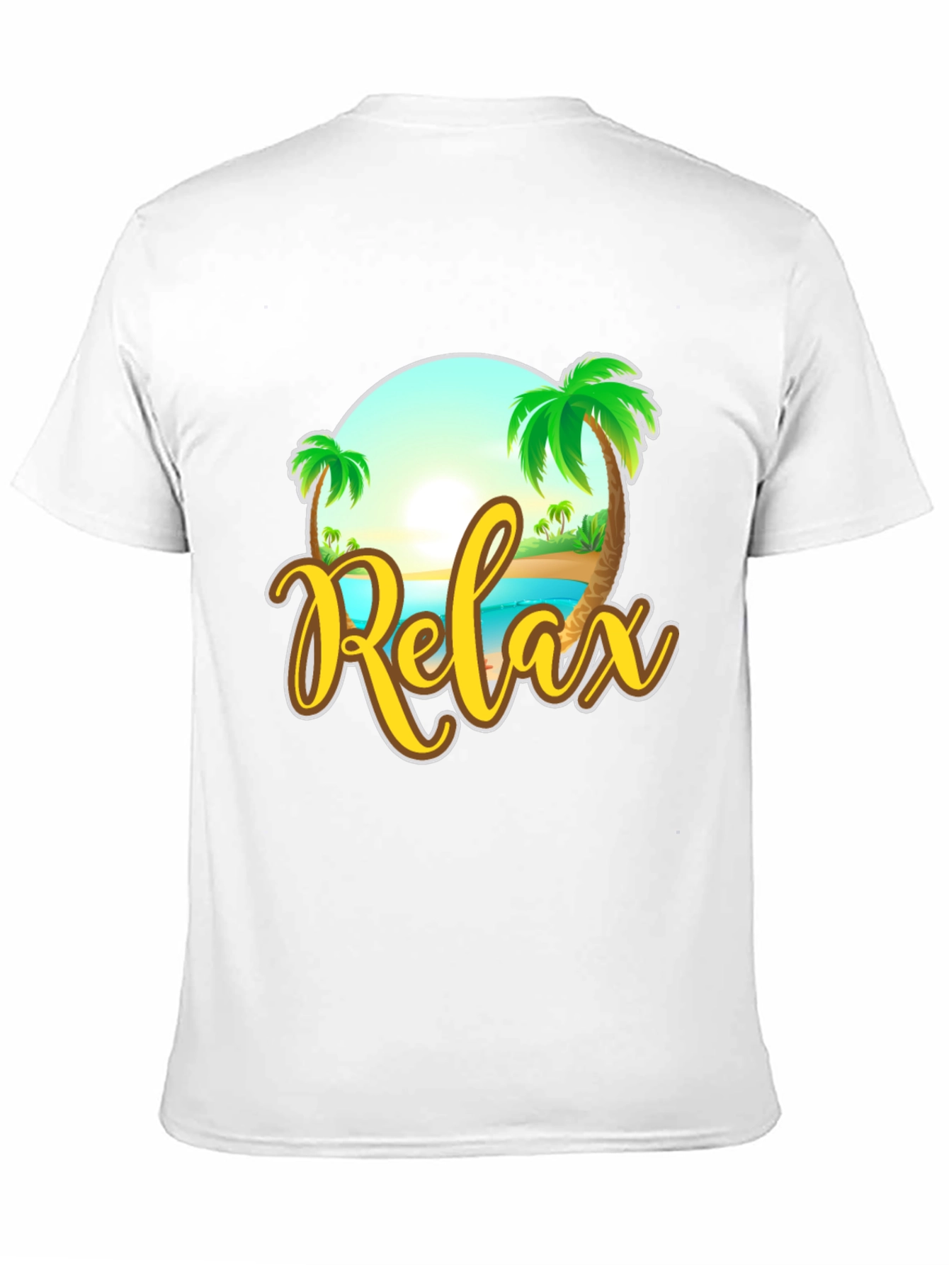 Relax Beach Graphic Black T-Shirt