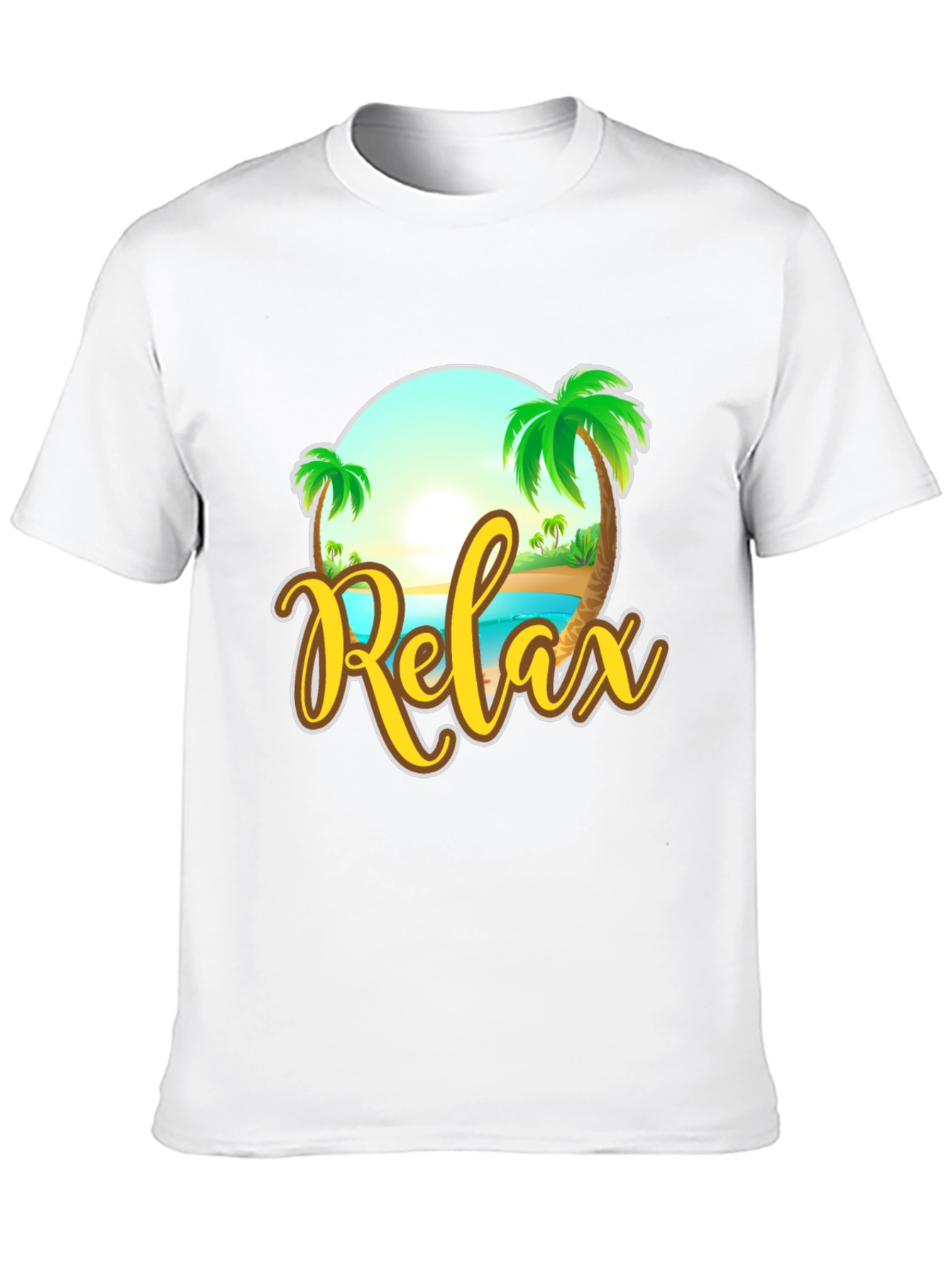 Relax Beach Graphic Black T-Shirt