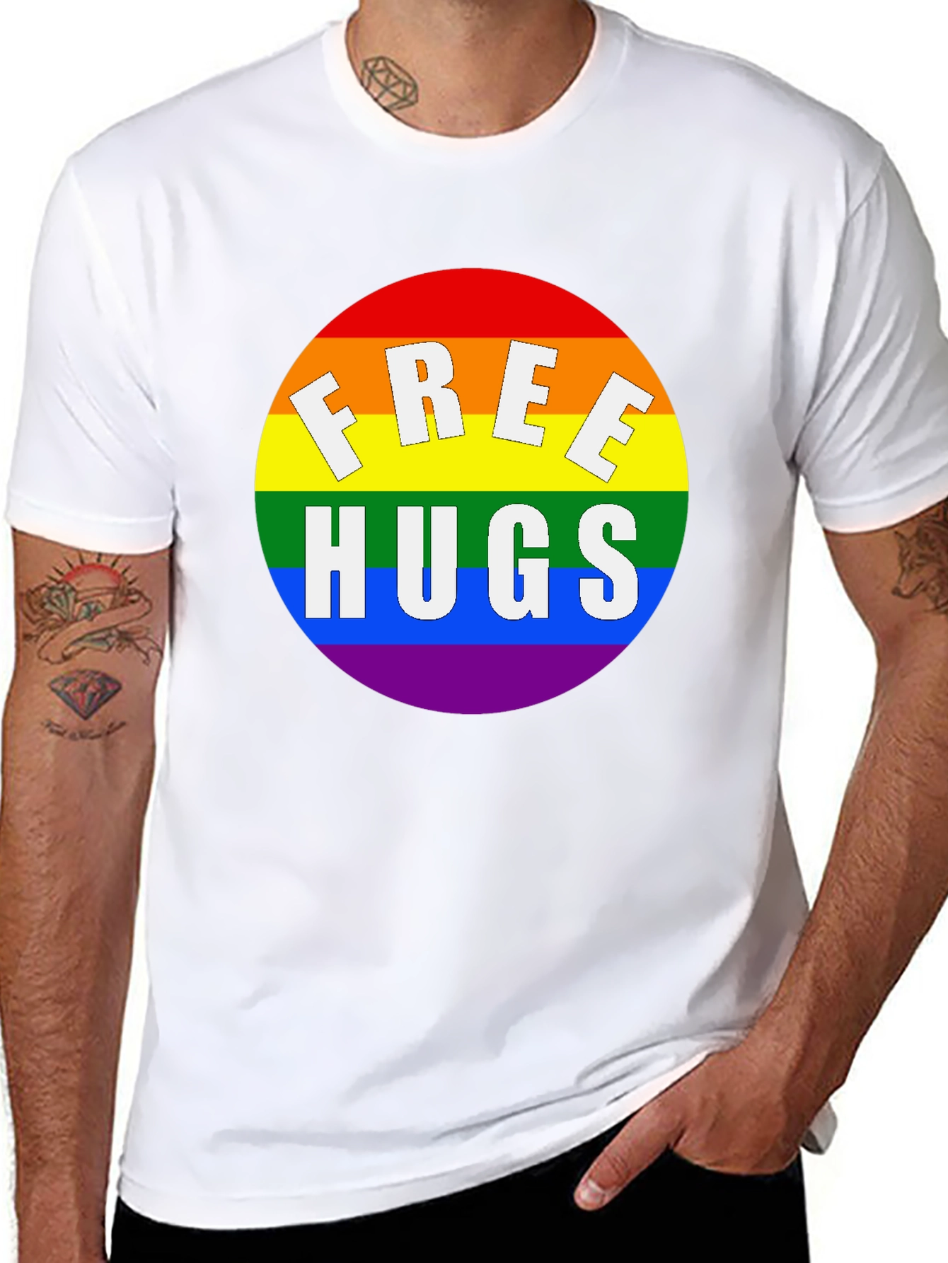 Free Hugs Rainbow Pride T-Shirt
