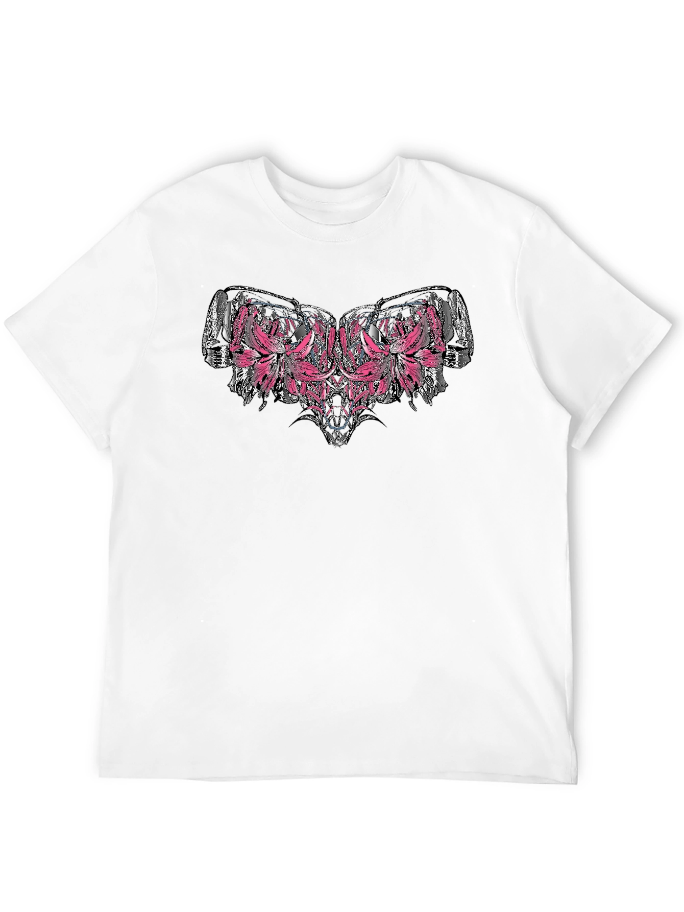 Abstract Floral Graphic Print Black T-Shirt