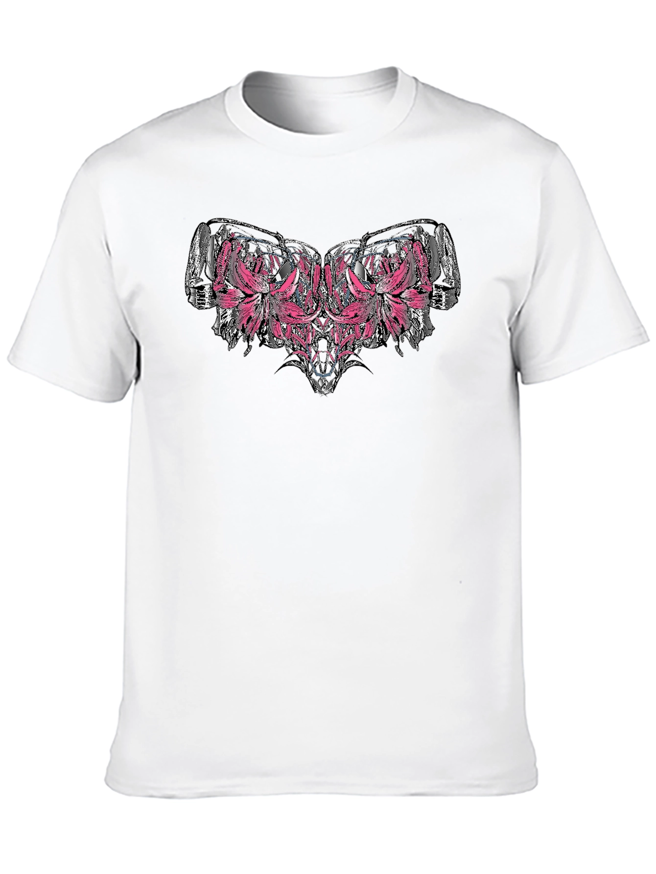 Abstract Floral Graphic Print Black T-Shirt