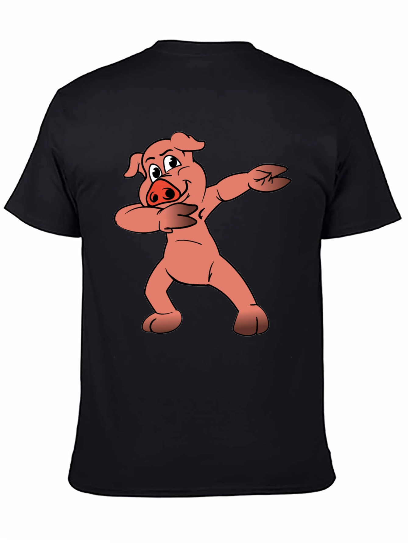 Dabbing Pig Graphic Tee - Trendy Black T-Shirt
