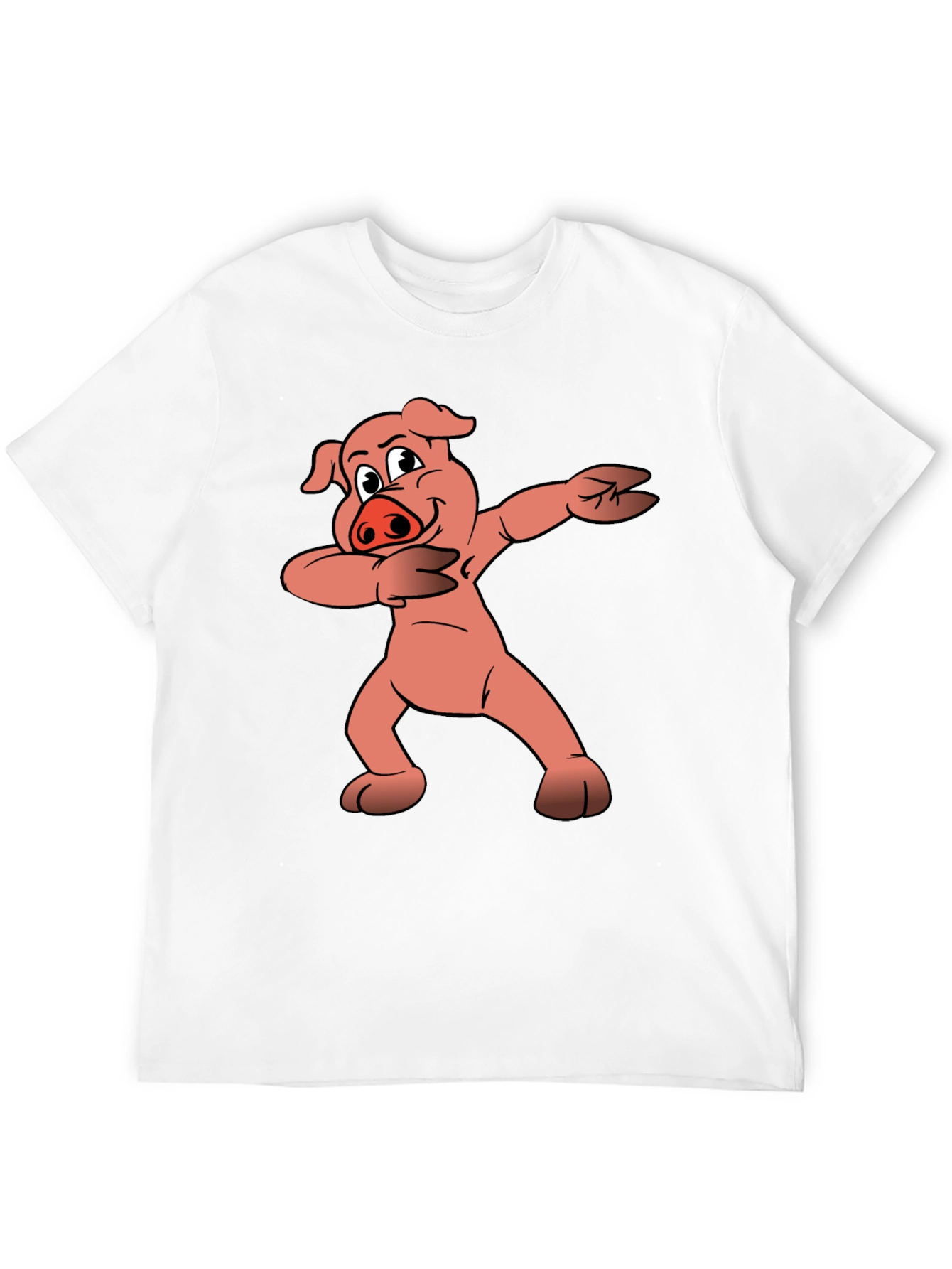 Dabbing Pig Graphic Tee - Trendy Black T-Shirt