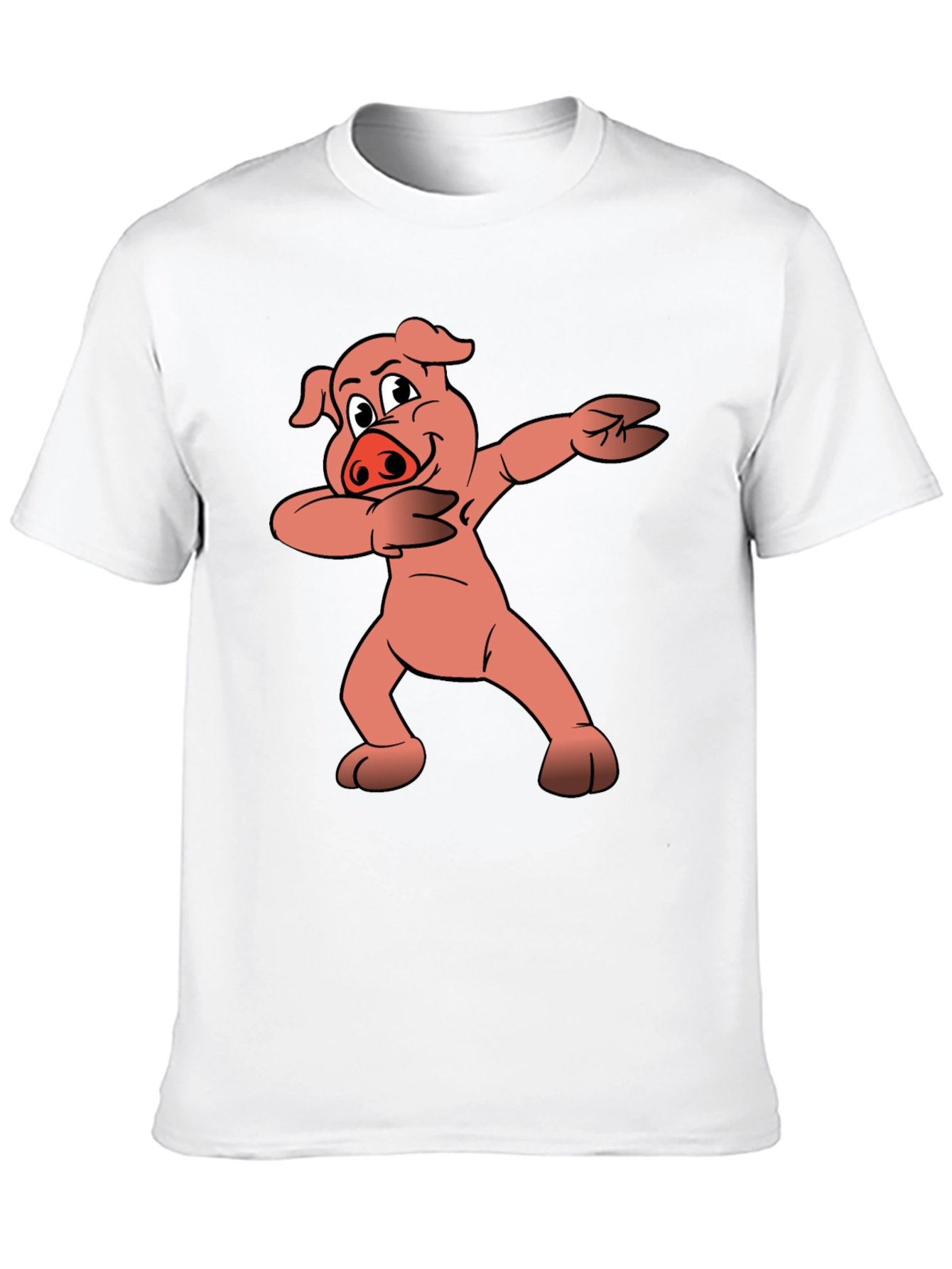 Dabbing Pig Graphic Tee - Trendy Black T-Shirt