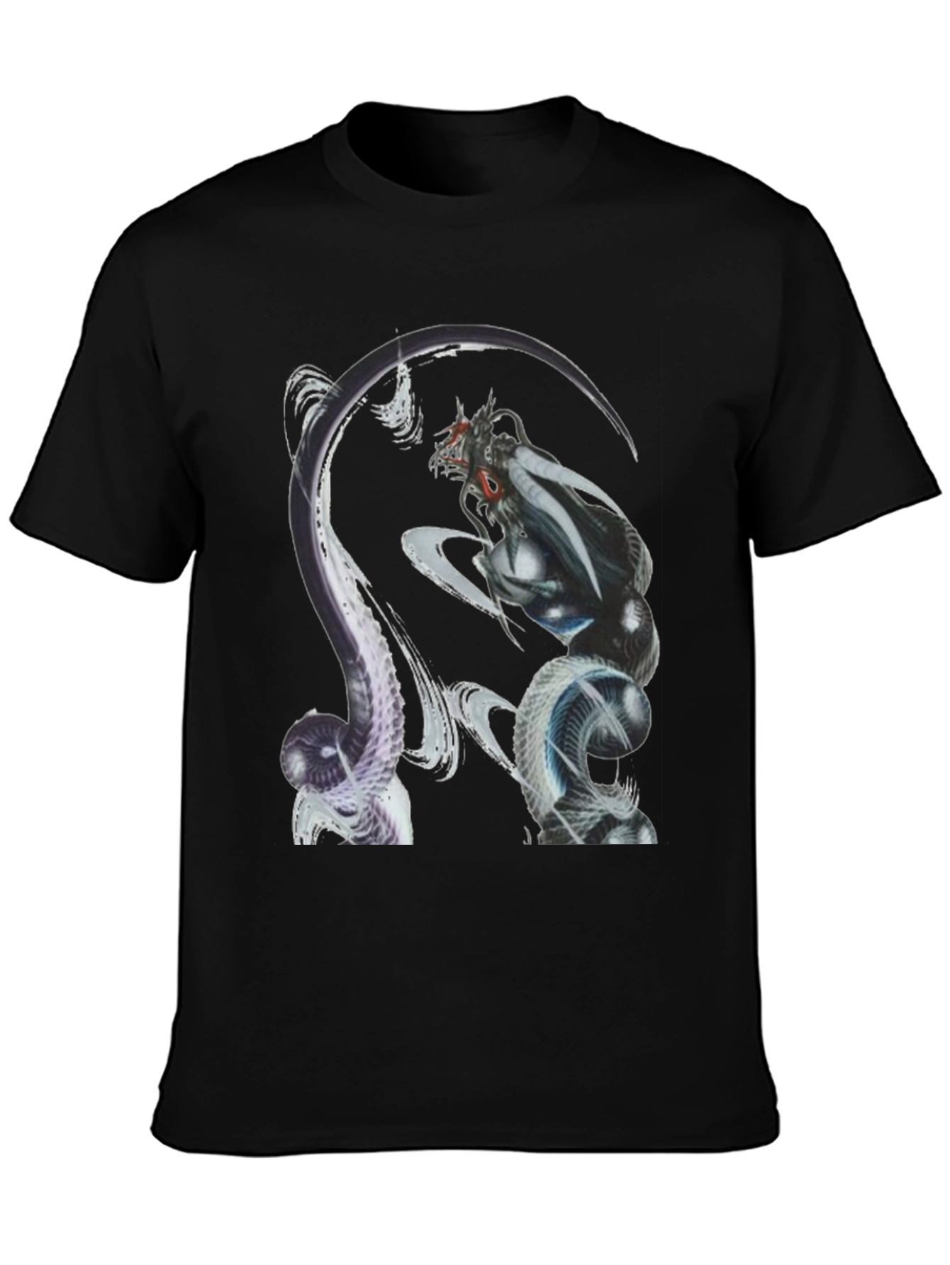 Fantasy Creature Graphic Tee - Mens Black T-Shirt