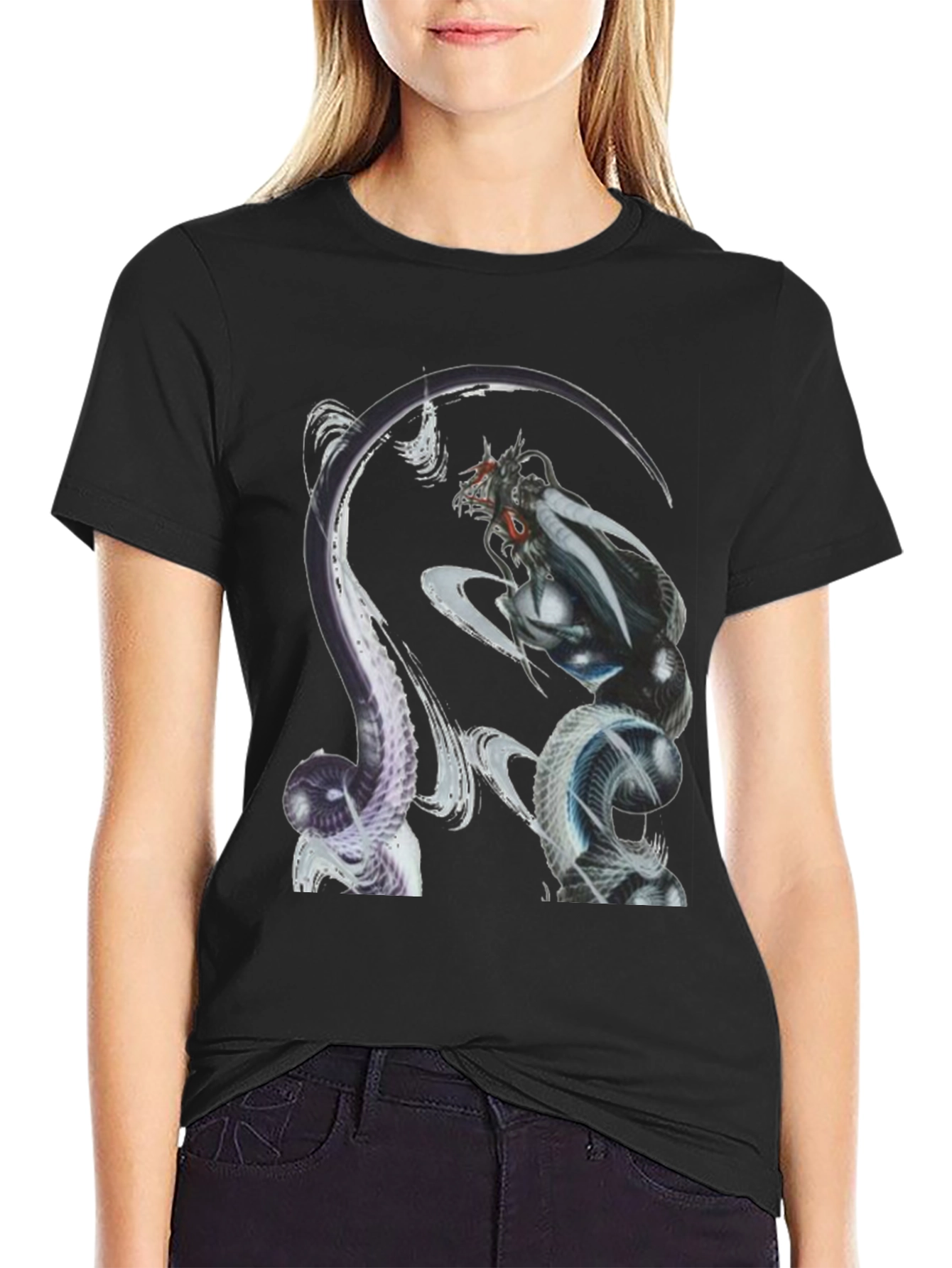 Fantasy Creature Graphic Tee - Mens Black T-Shirt