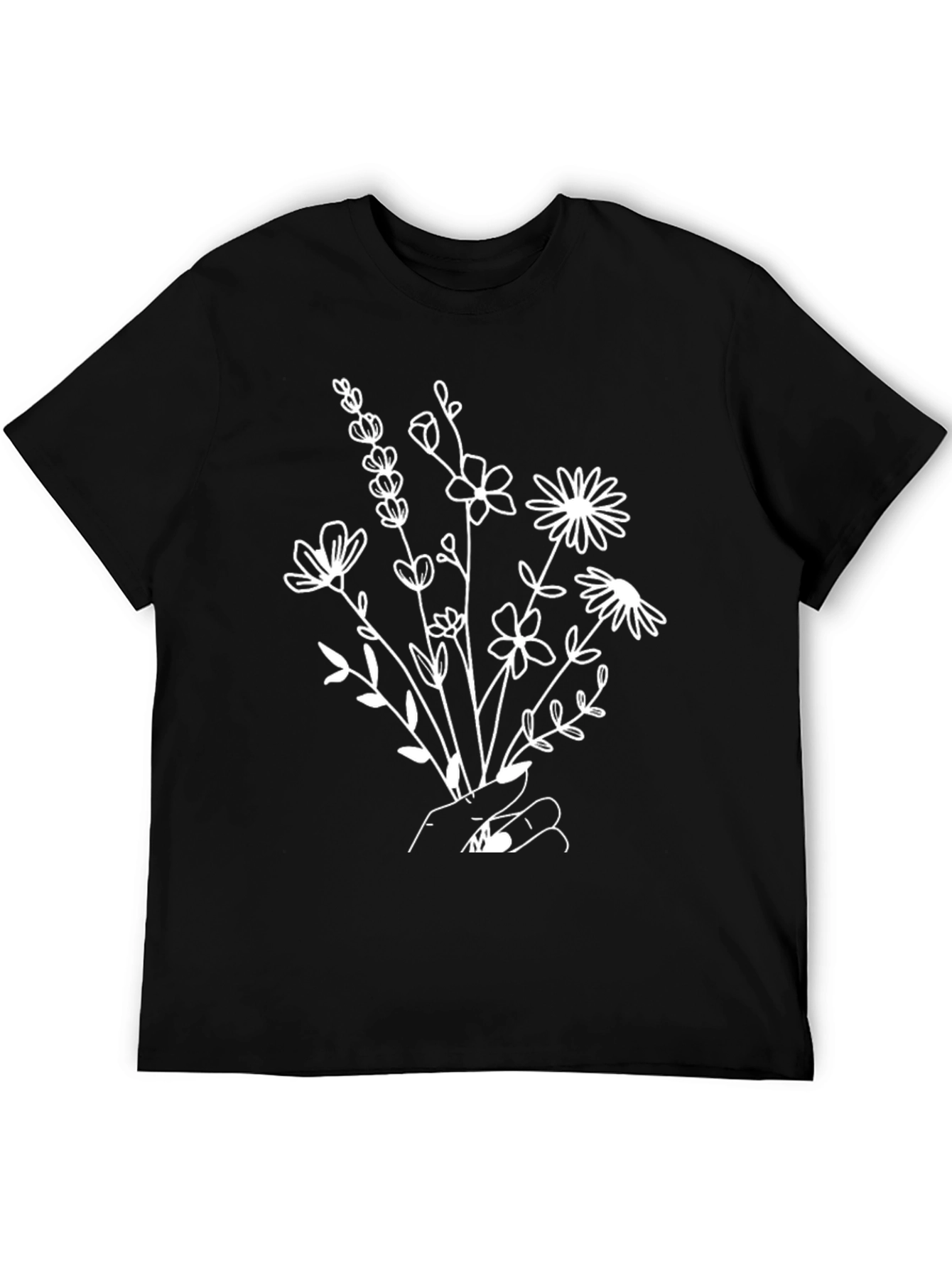Floral Bouquet Graphic Tee - Black