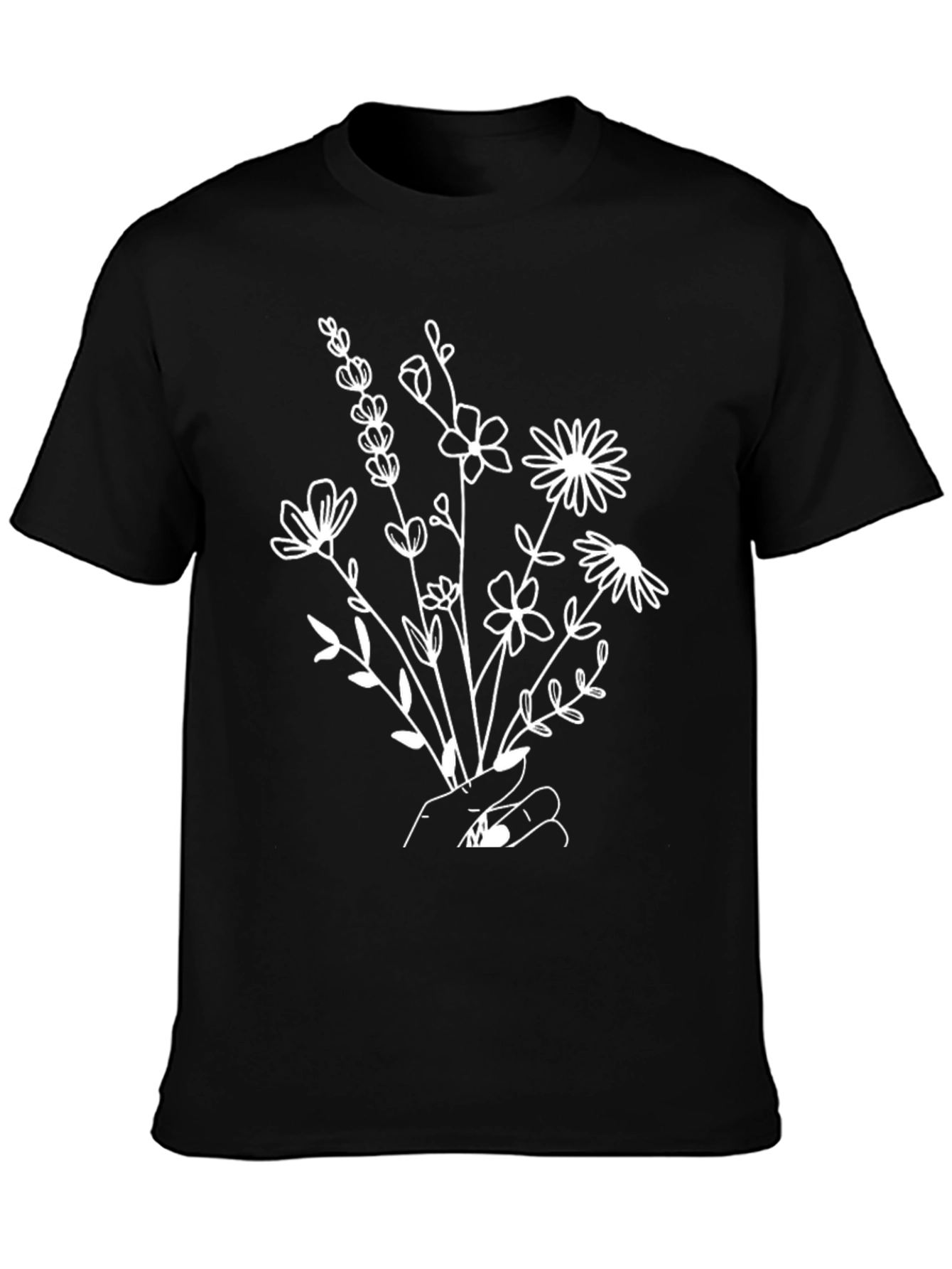 Floral Bouquet Graphic Tee - Black