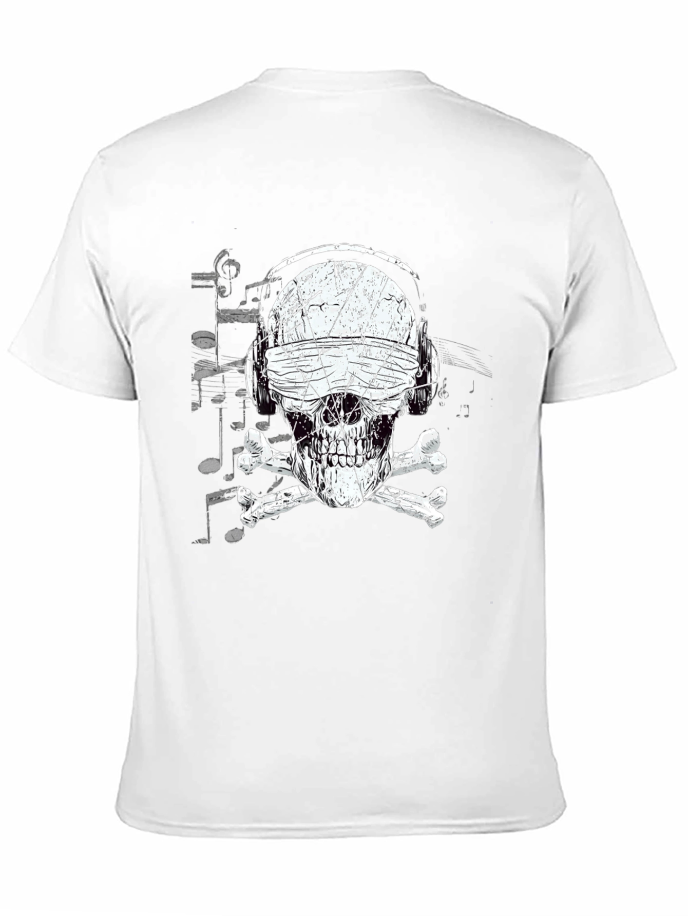 Skull DJ Graphic Tee - Black Cotton T-Shirt