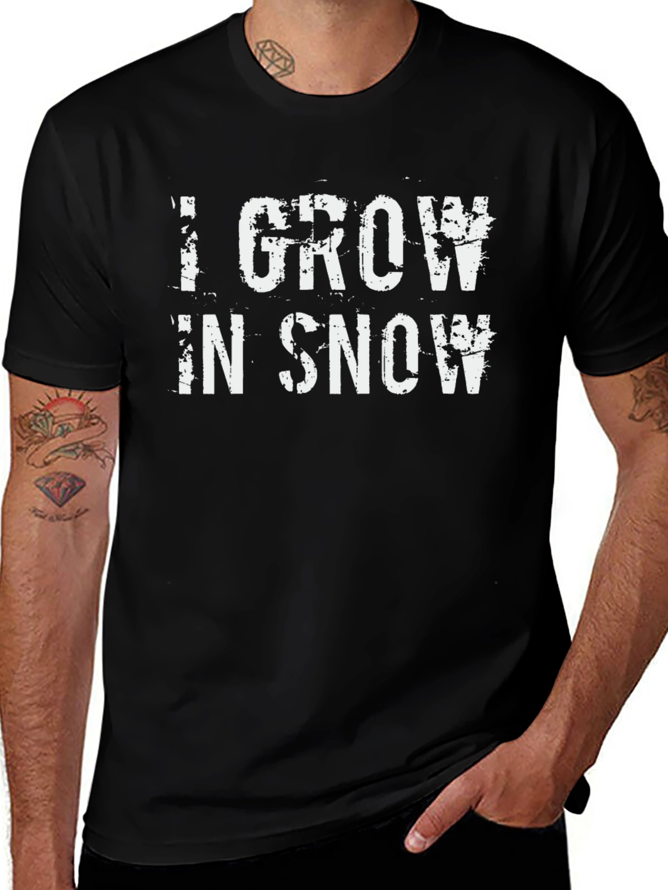 I Grow in Snow Graphic T-Shirt - Black