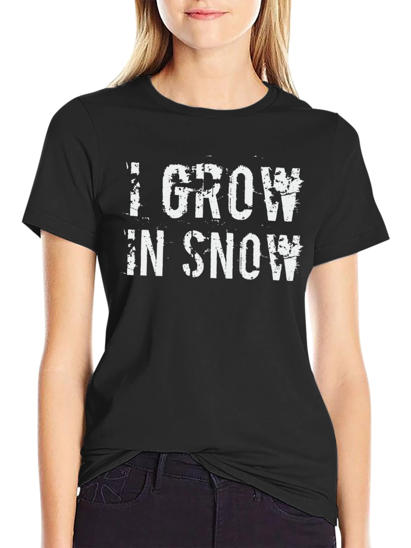 I Grow in Snow Graphic T-Shirt - Black