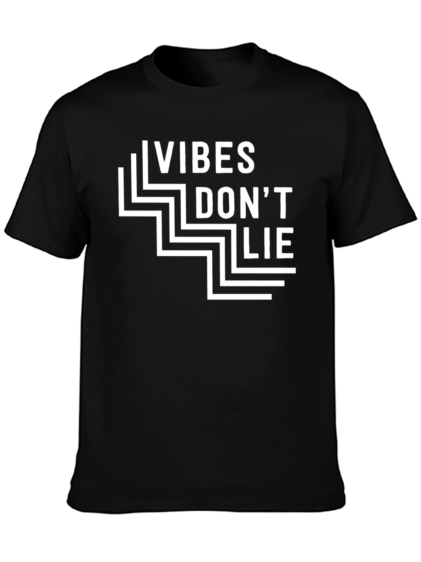Vibes Dont Lie Graphic Tee - Modern Black T-Shirt