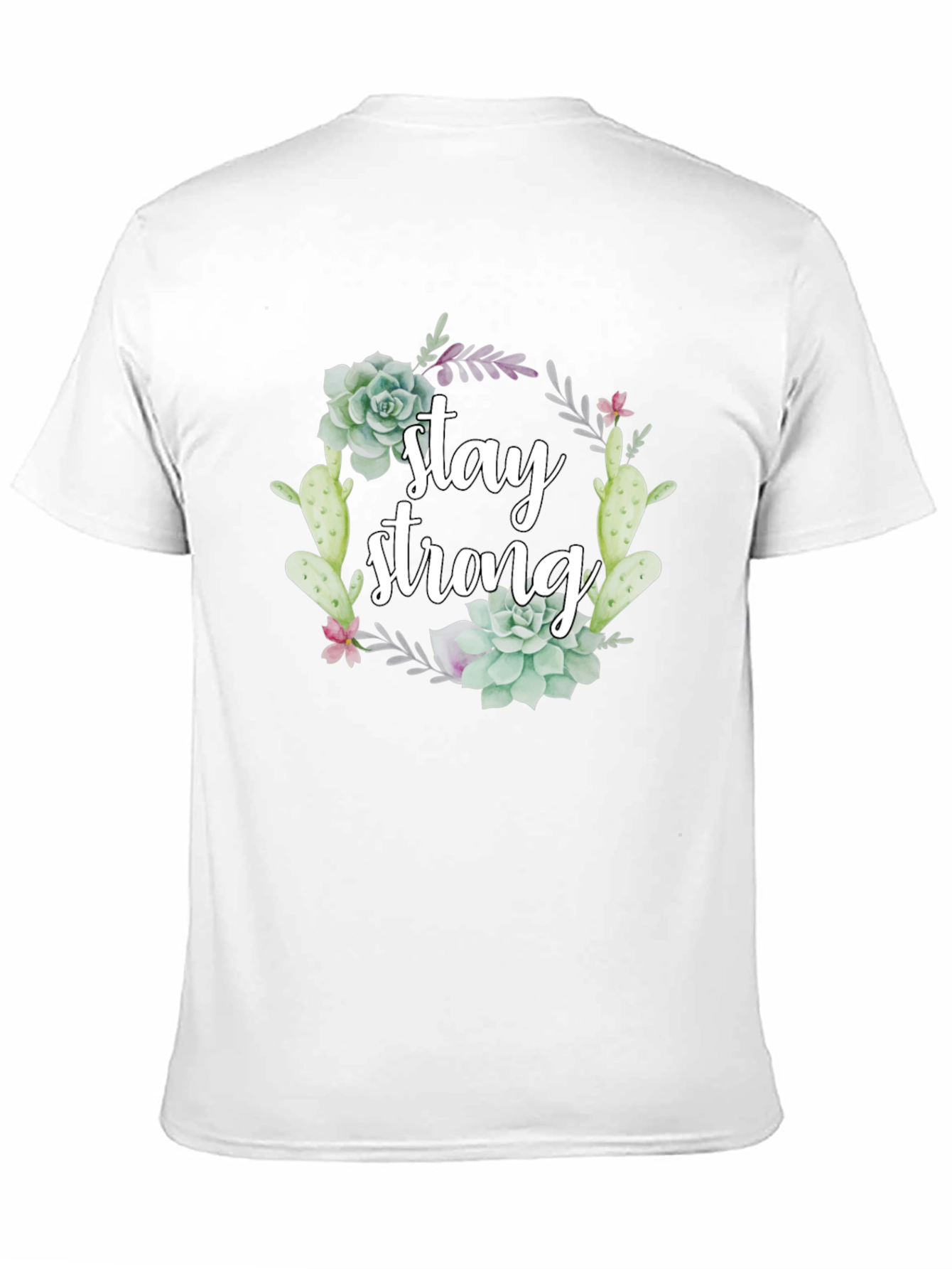 Stay Strong Succulent T-Shirt - Black